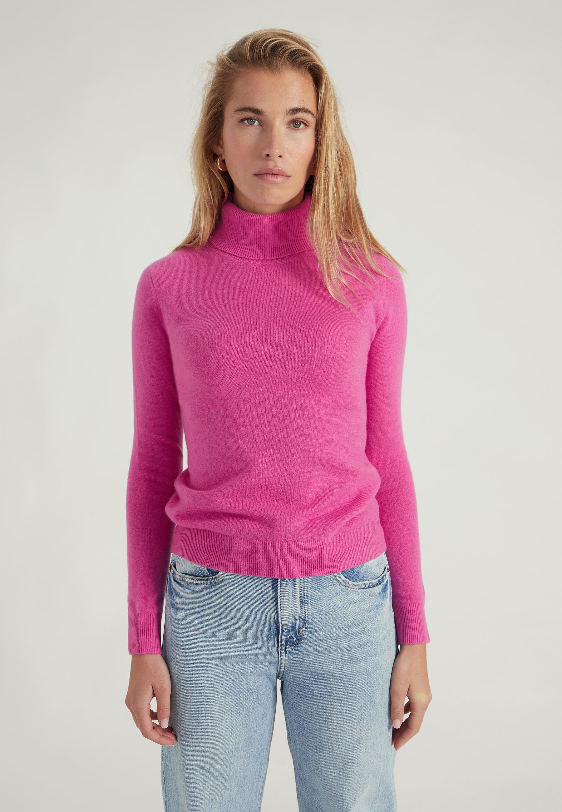 Classic Rollkragenpullover- fuchsia
