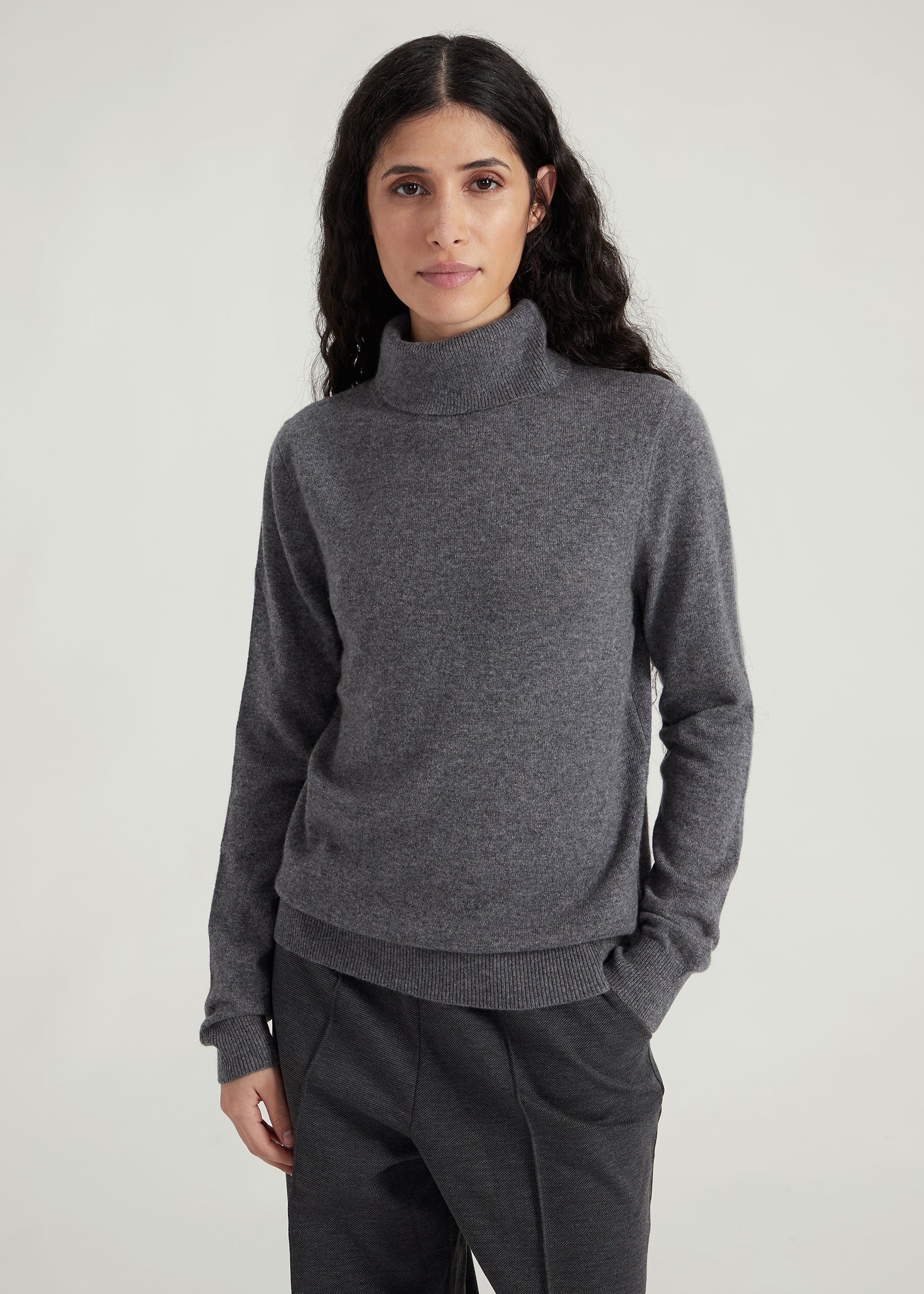 Classic Rollkragenpullover- grey melange