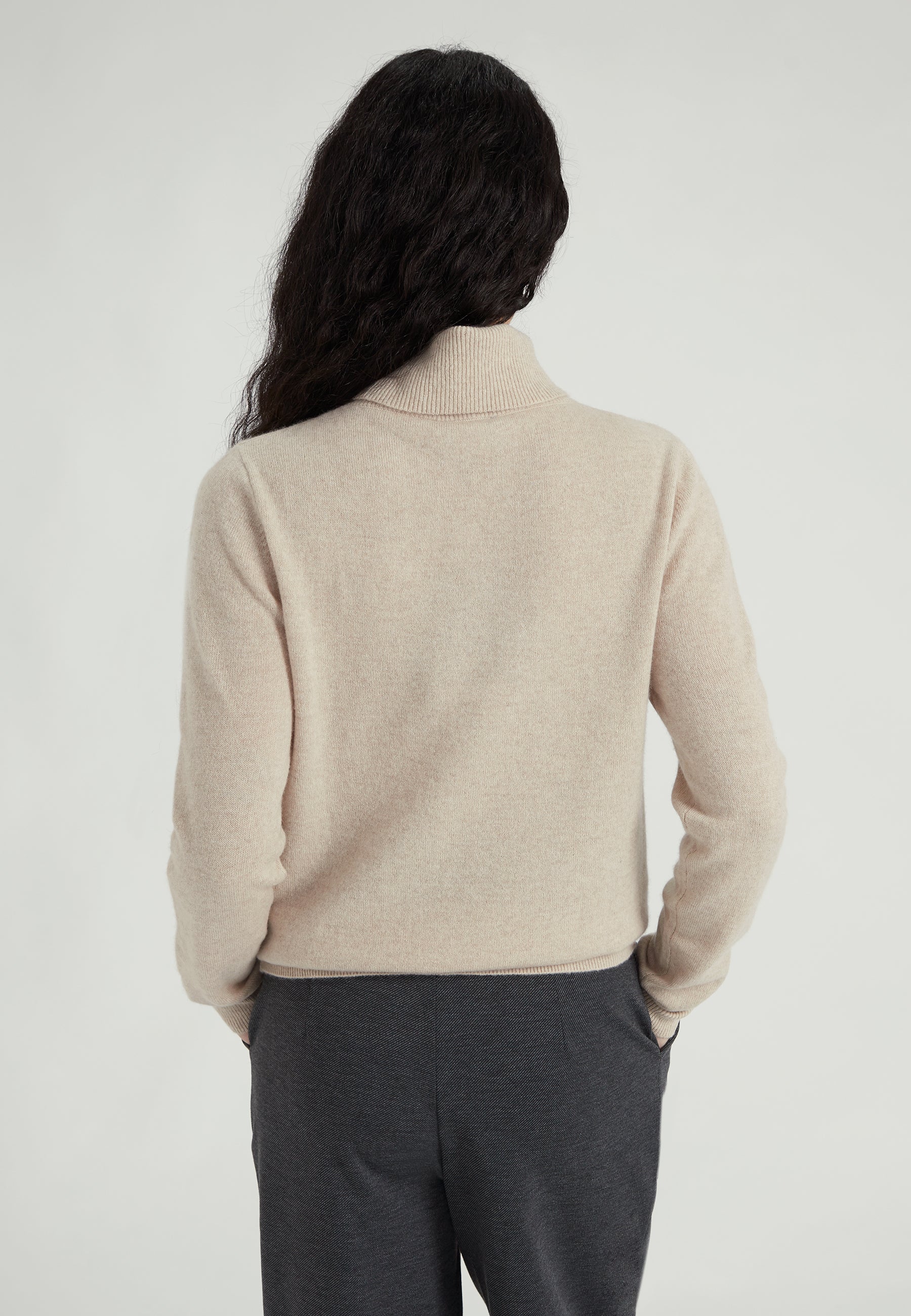 Classic Rollkragenpullover- sand