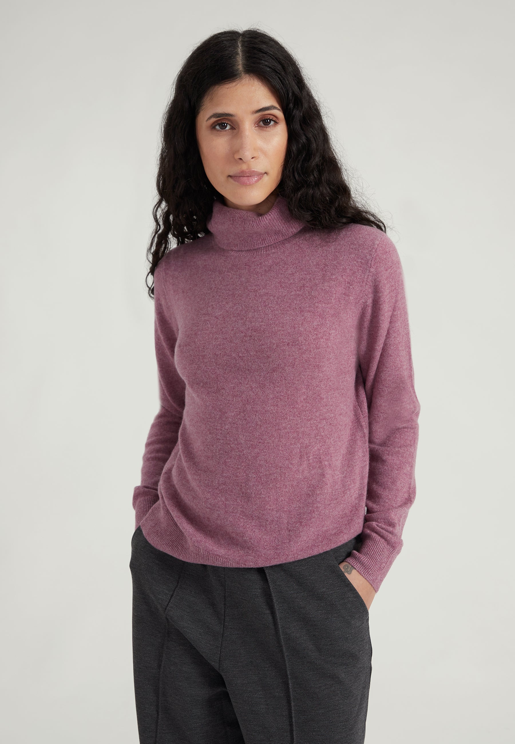 Classic Rollkragenpullover- dull rose