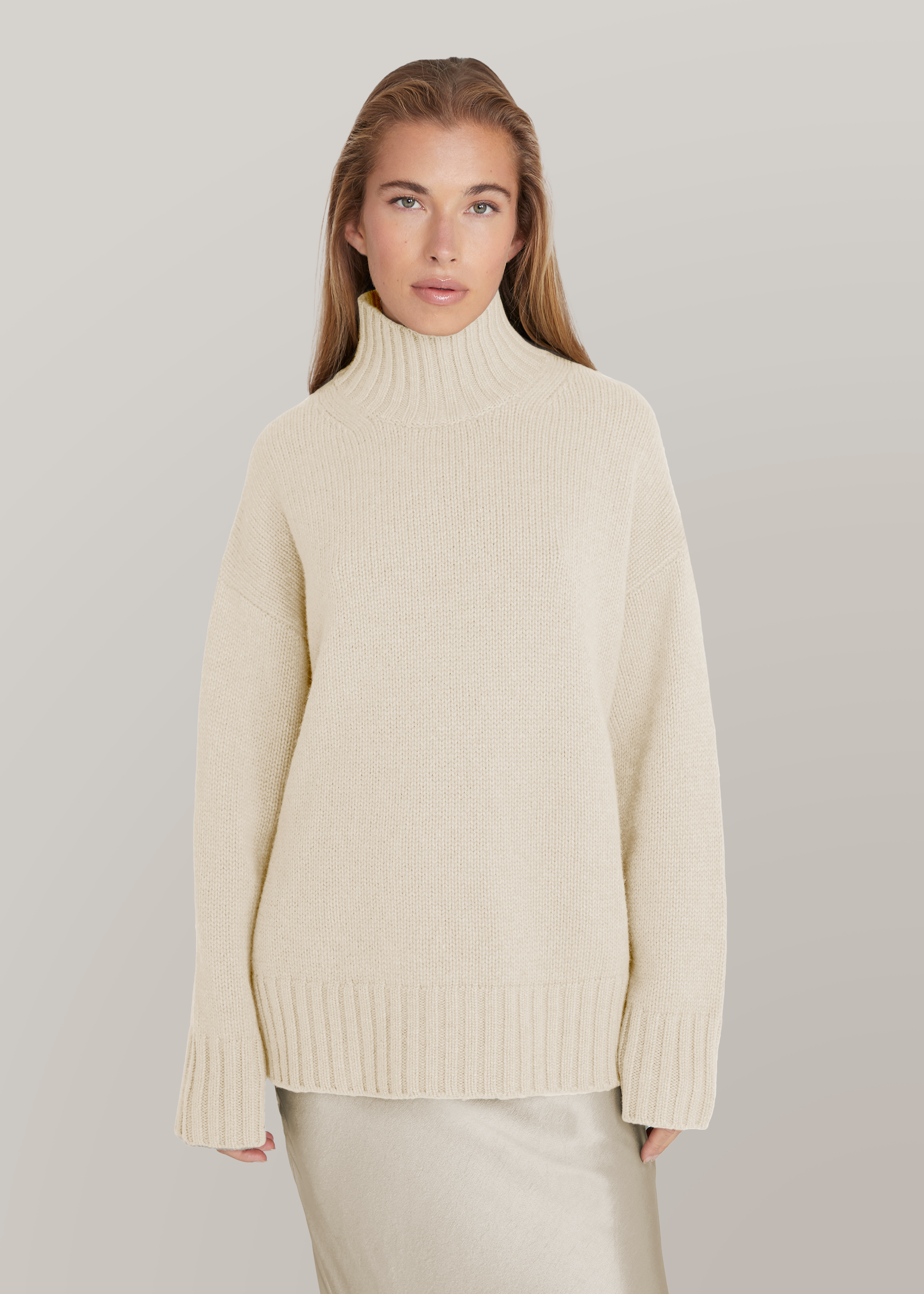 Kaschmirblend Oversized Boxy Turtleneck