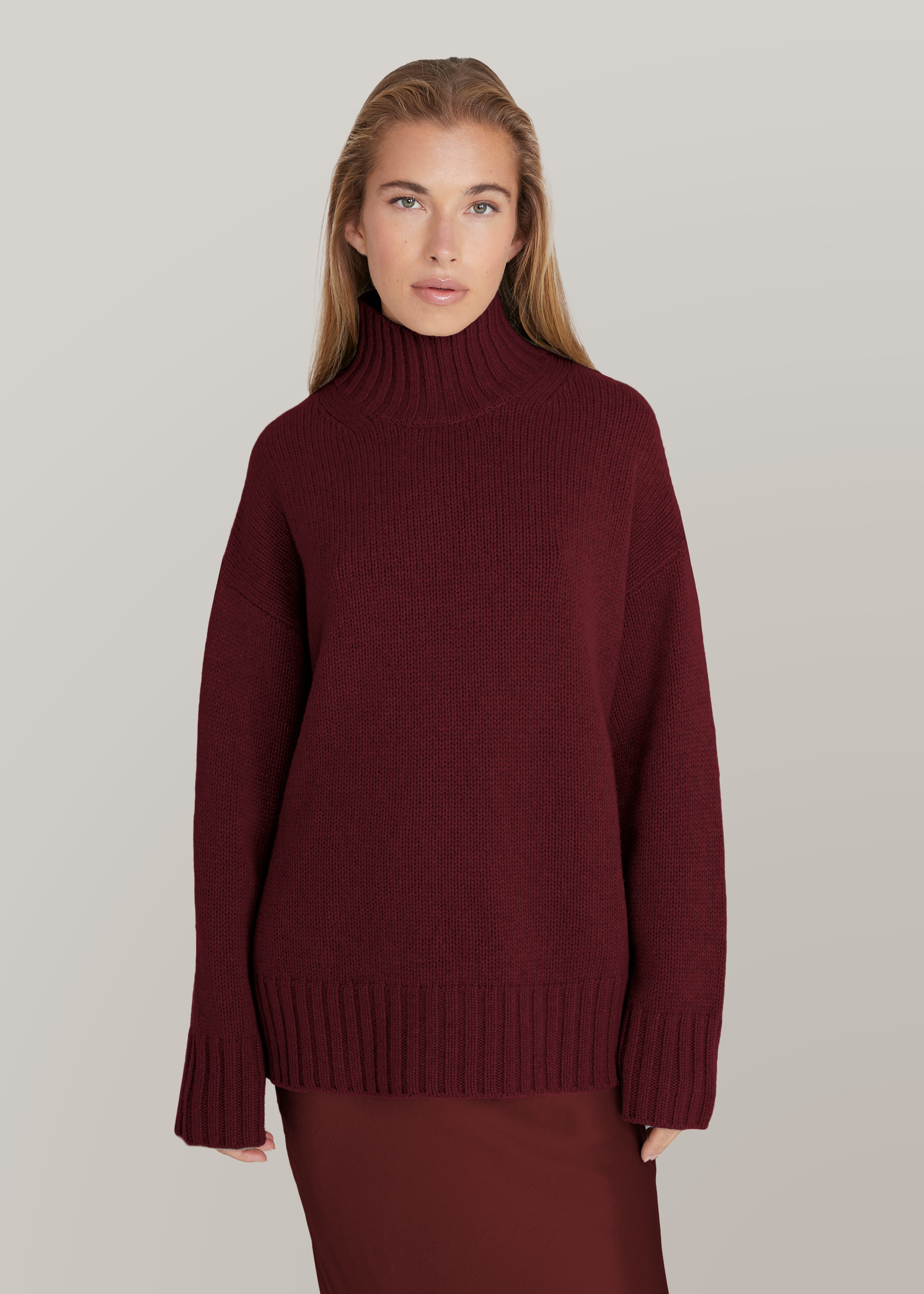 Kaschmirblend Oversized Boxy Turtleneck