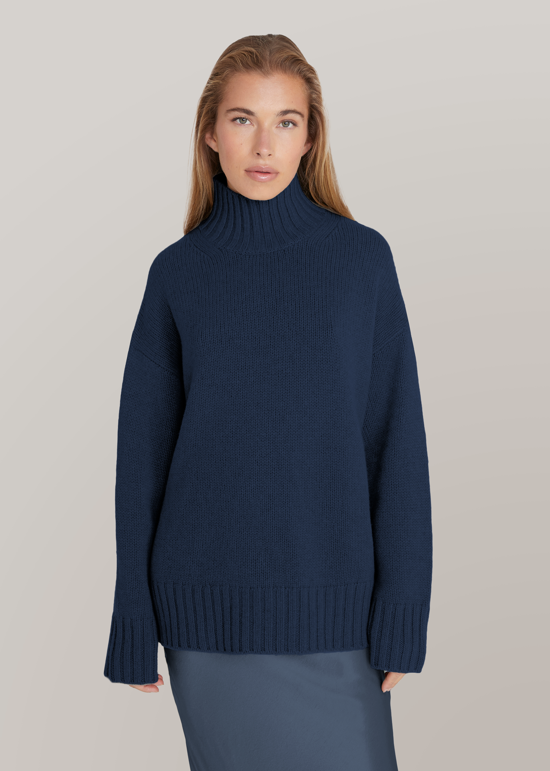 Kaschmirblend Oversized Boxy Turtleneck