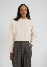 Kaschmirblend Crew Neck Cable-Knit Sweater