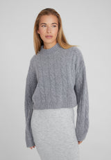 Kaschmirblend Crew Neck Cable-Knit Sweater