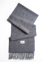 Unisex 100% Kaschmir Schal mit Fransen - dark grey melange