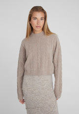 Kaschmirblend Crew Neck Cable-Knit Sweater