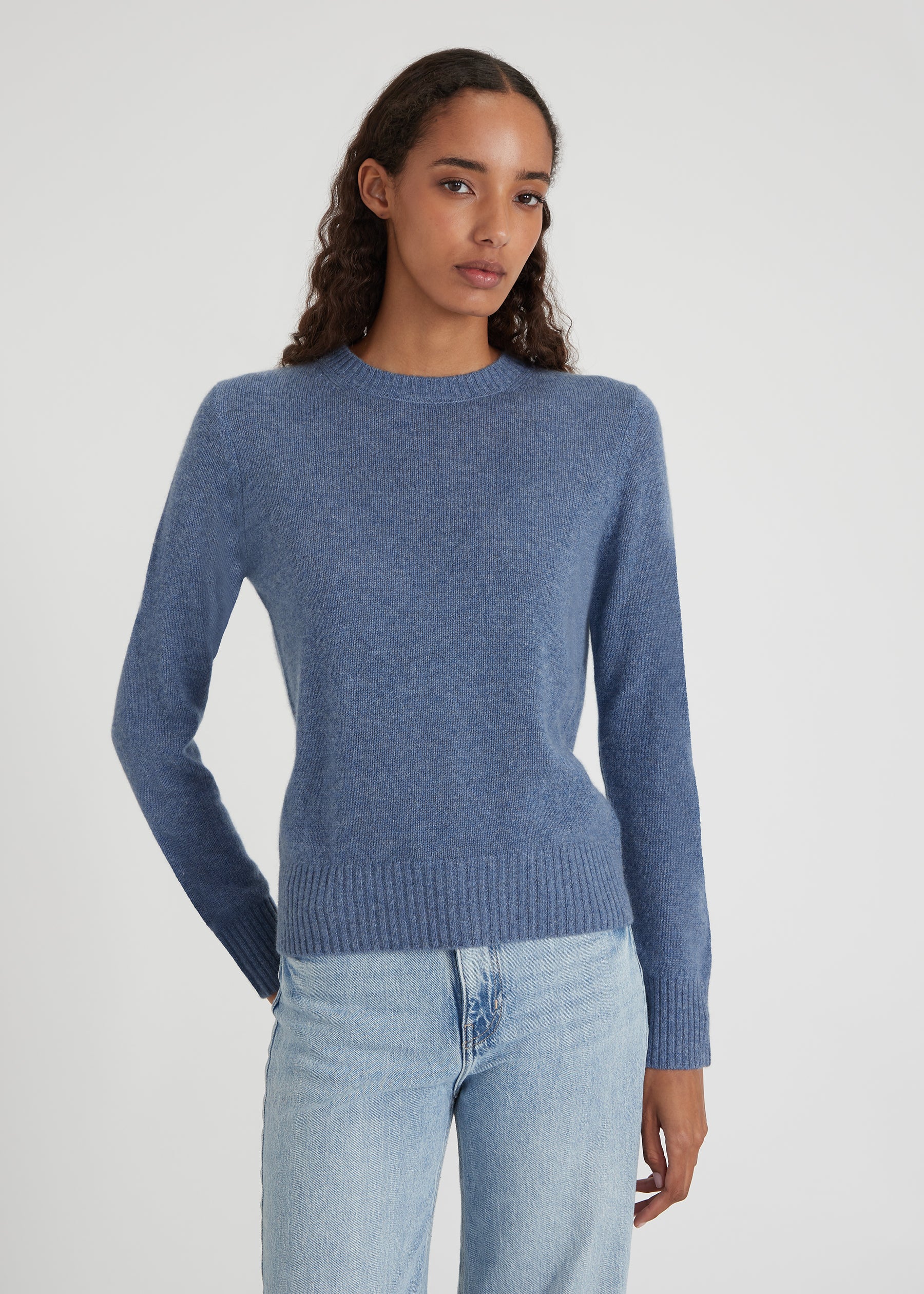 Rundhalspullover - blue melange