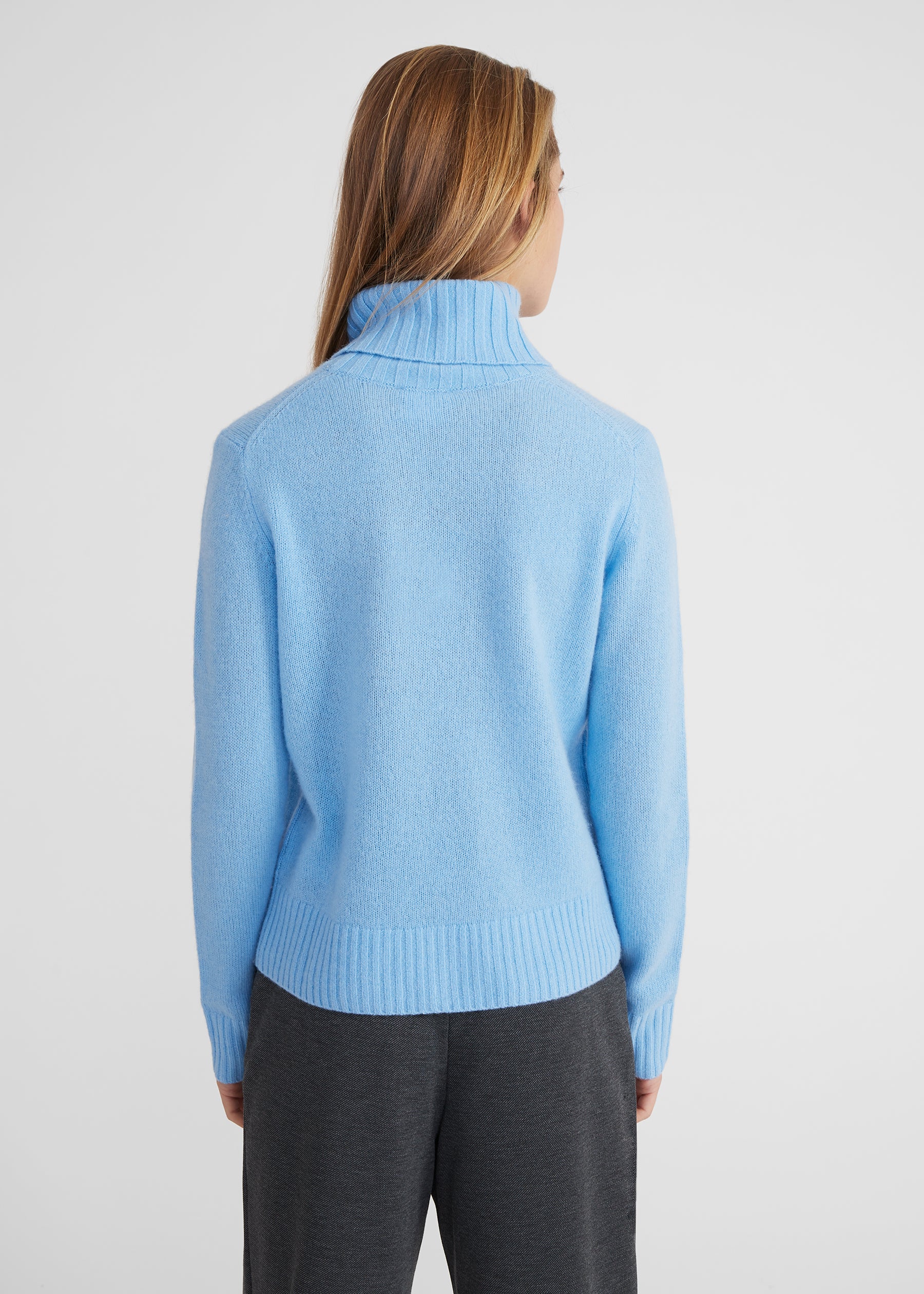 Regular Rollkragenpullover- icy blue