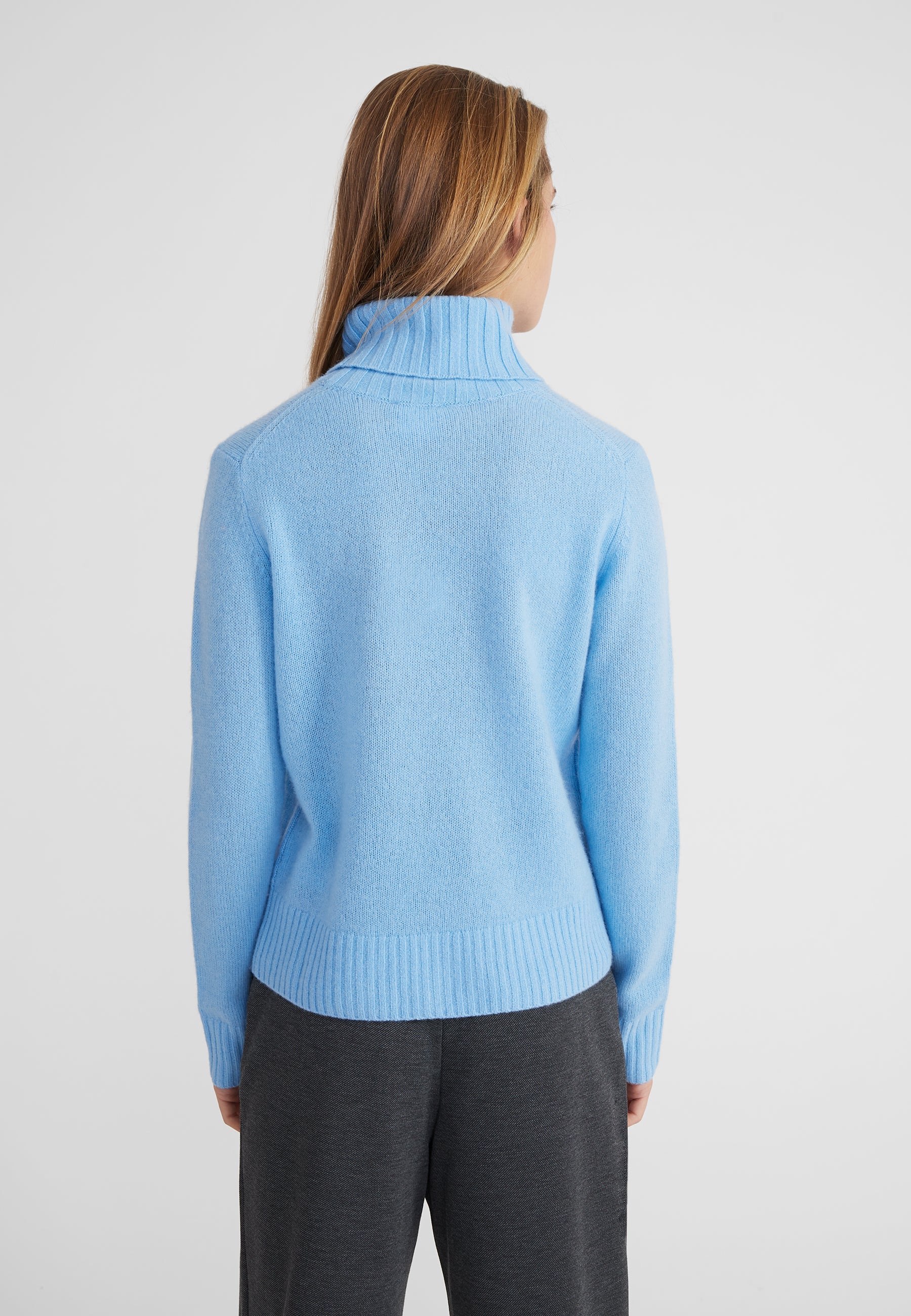 Regular Rollkragenpullover- icy blue