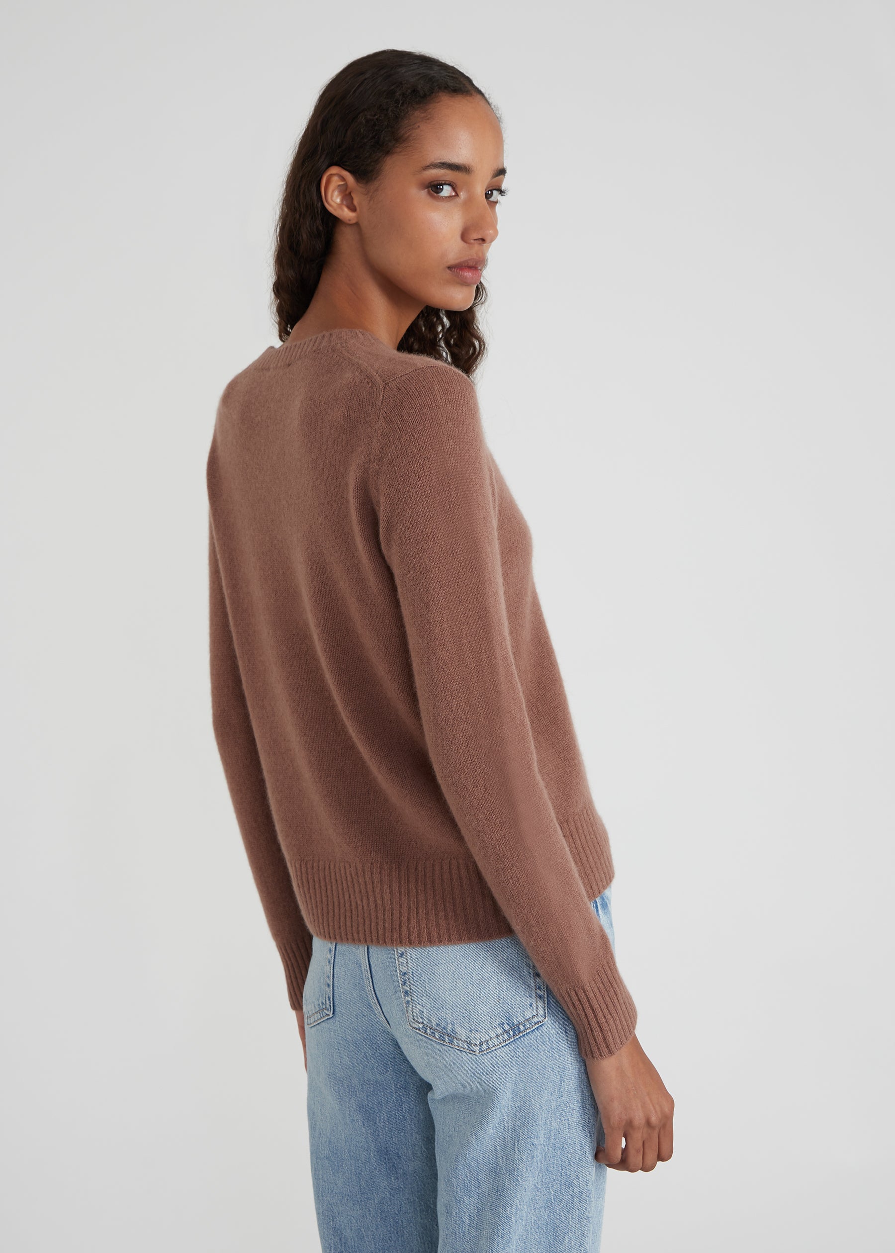 Rundhalspullover - mocha