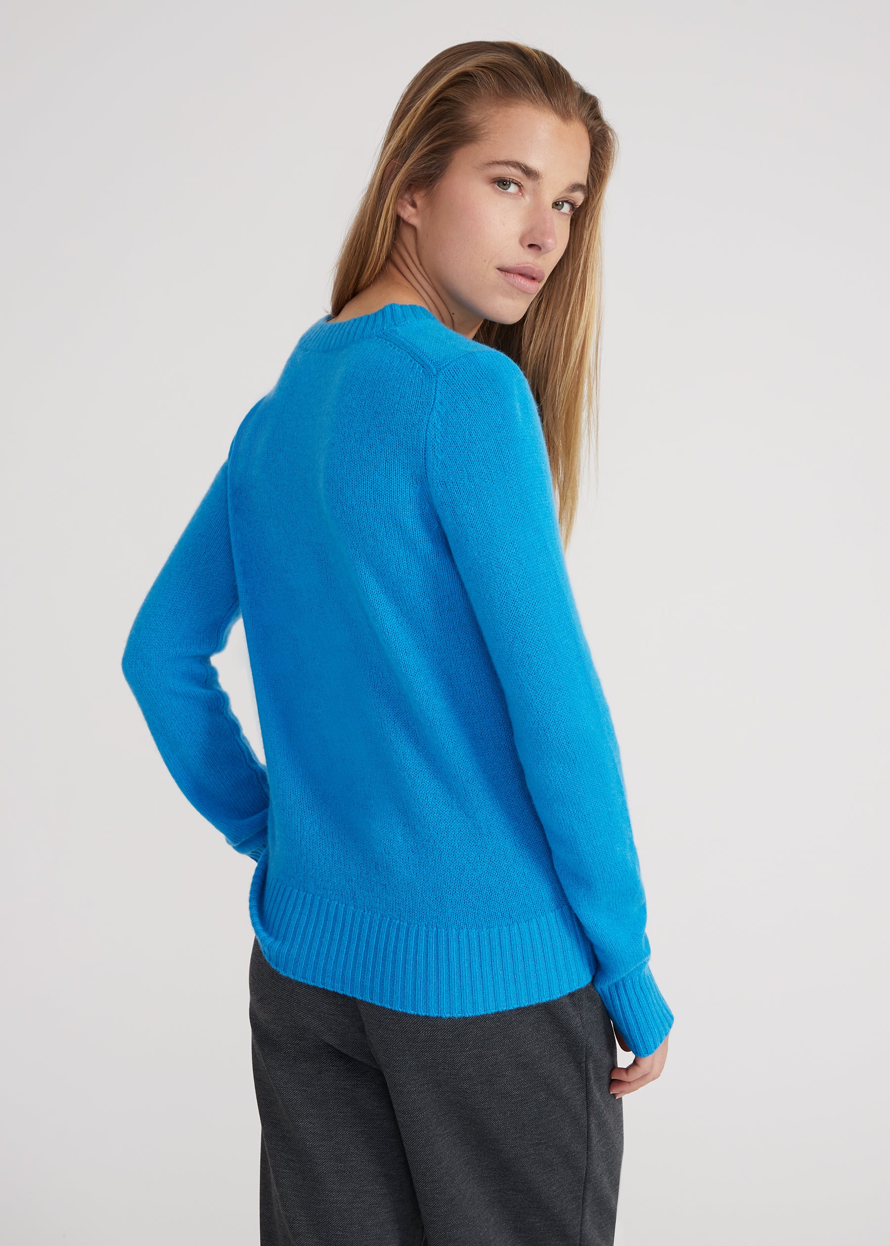 Rundhalspullover- fancy blue