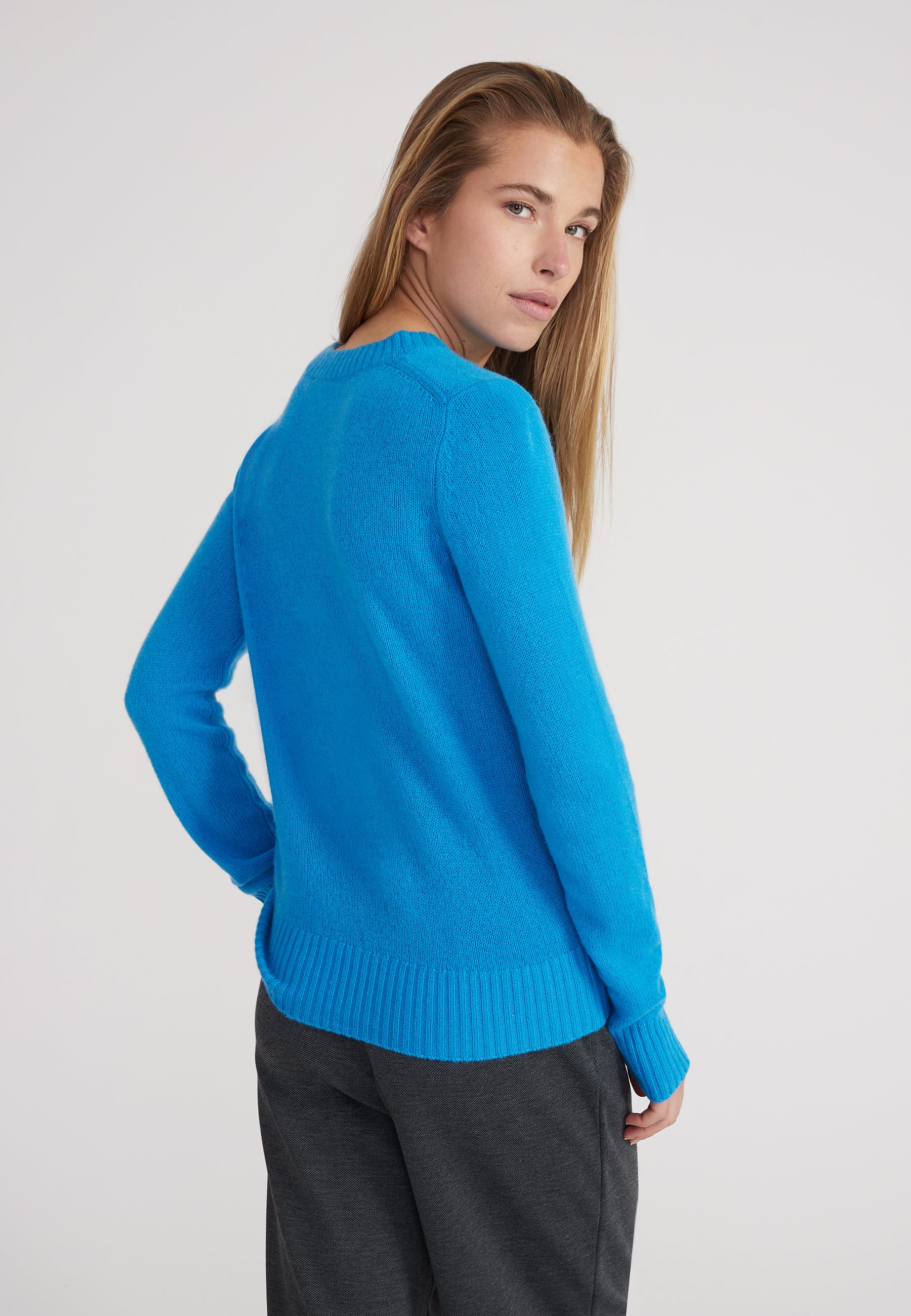 Rundhalspullover- fancy blue