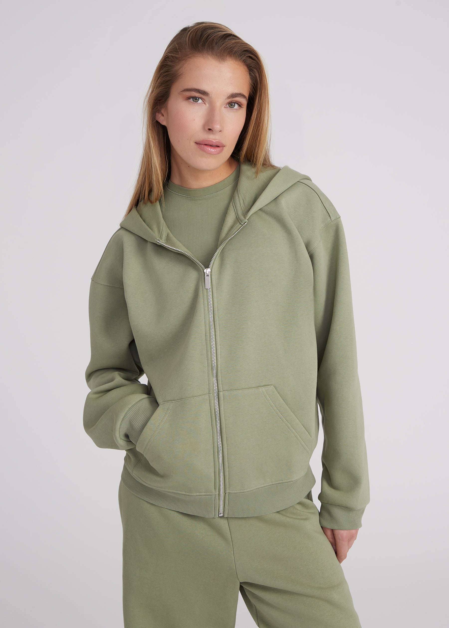 Zip Hoodie - olive