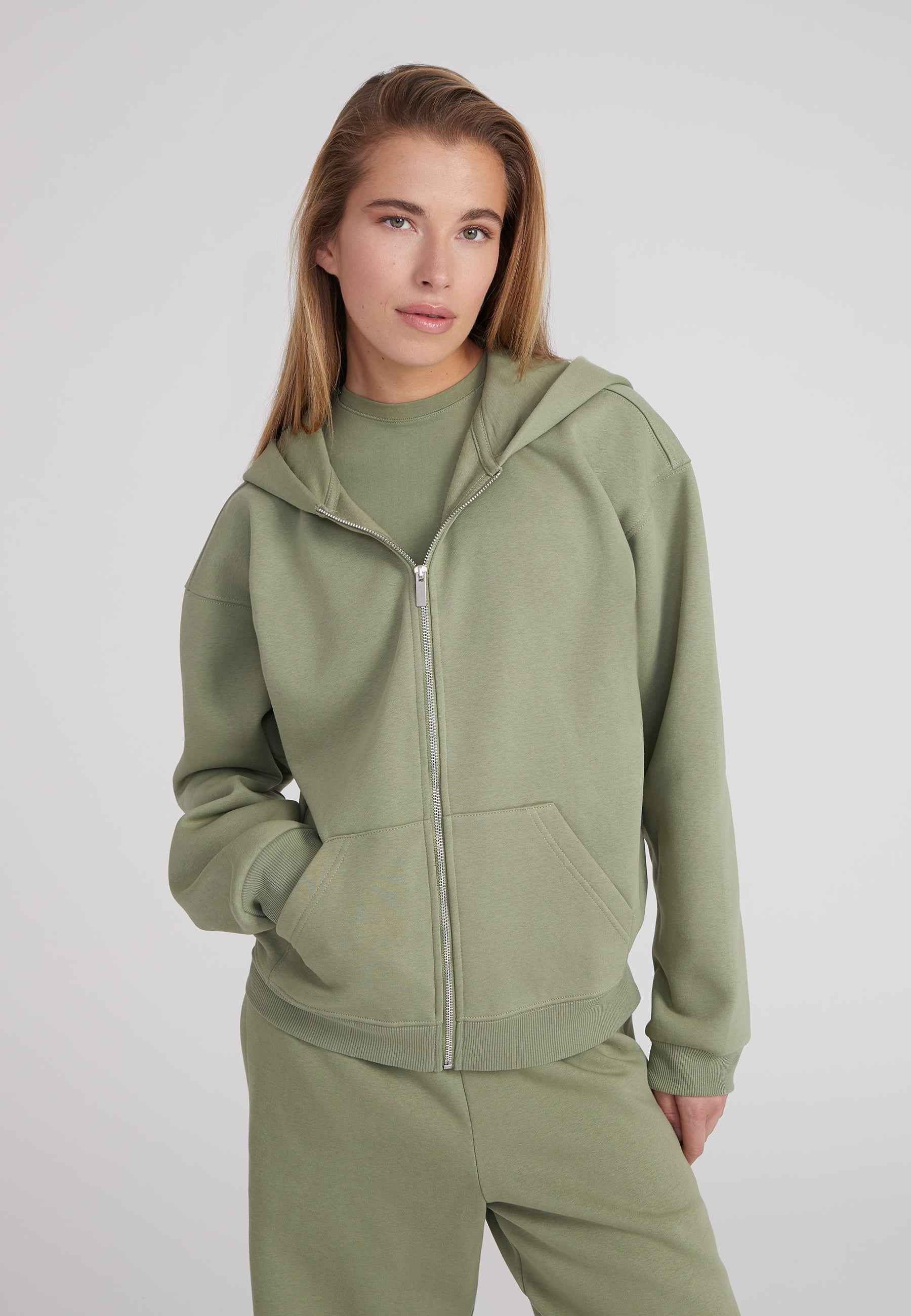 Zip Hoodie - olive