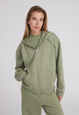 Oversized Cropped Zip Hoodie