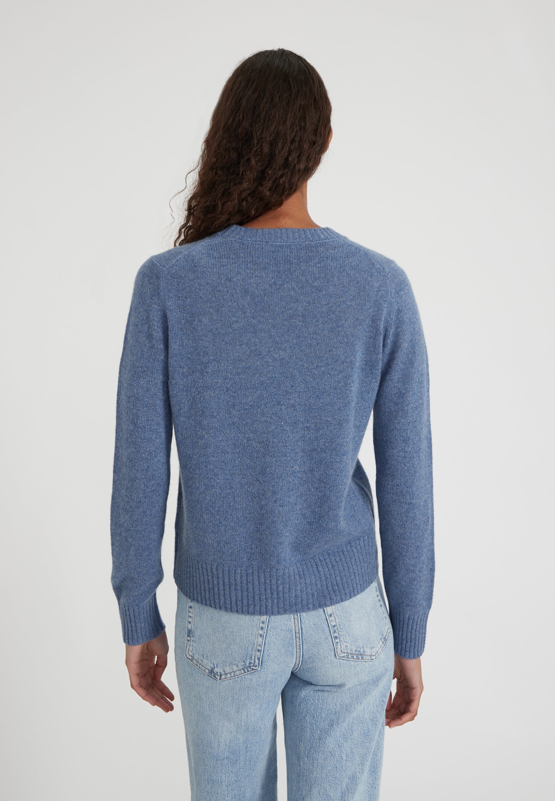 Rundhalspullover - blue melange
