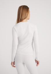 Woman wearing Longsleeve T-Shirt -  light grey melange