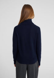 Regular Rollkragenpullover- navy