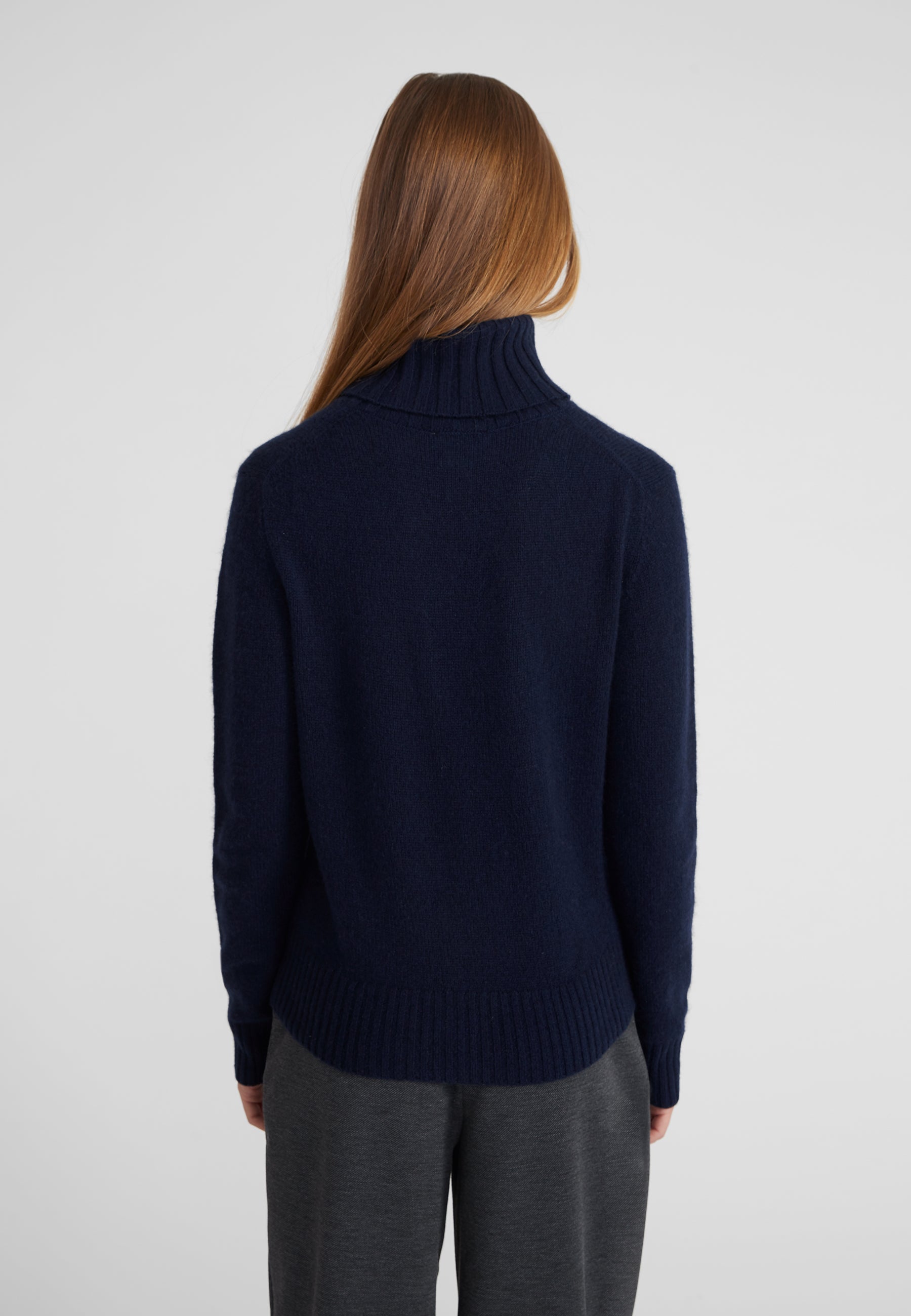 Regular Rollkragenpullover- navy