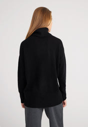 Oversized Rollkragenpullover- black