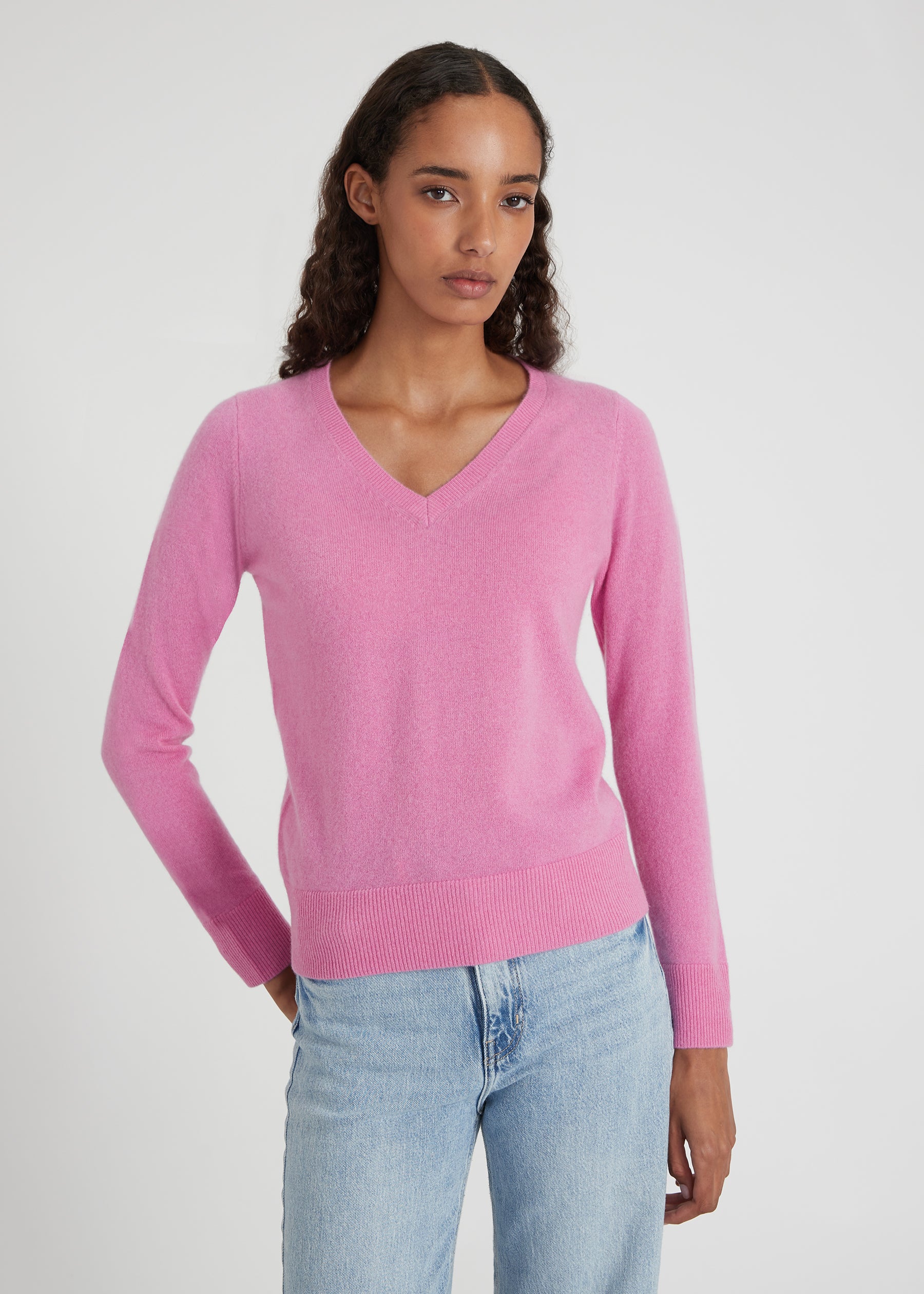 Vneck - candy pink