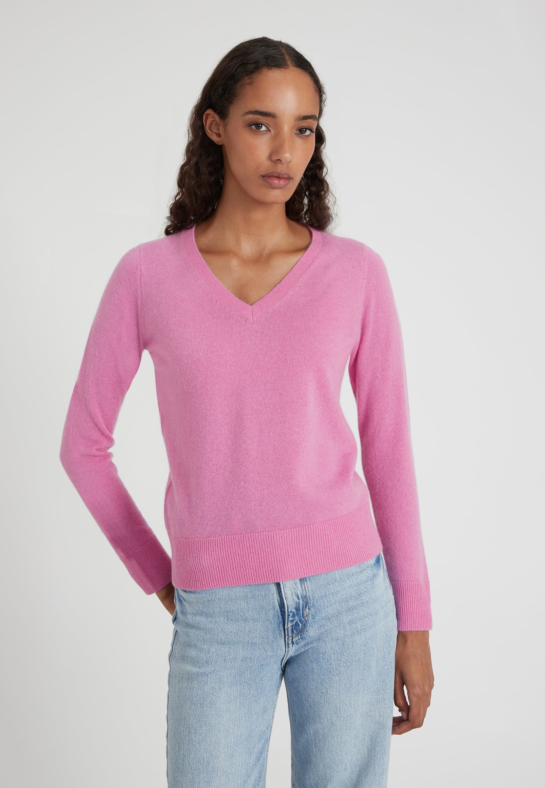 Vneck - candy pink