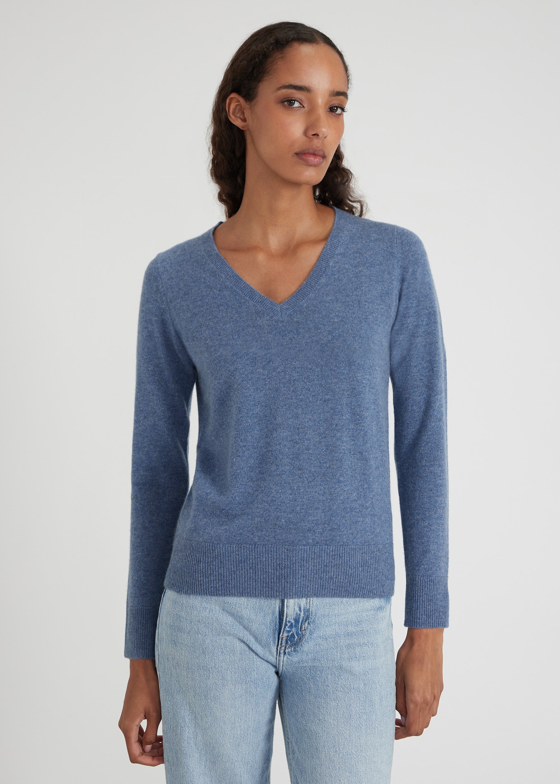 Vneck - blue melange