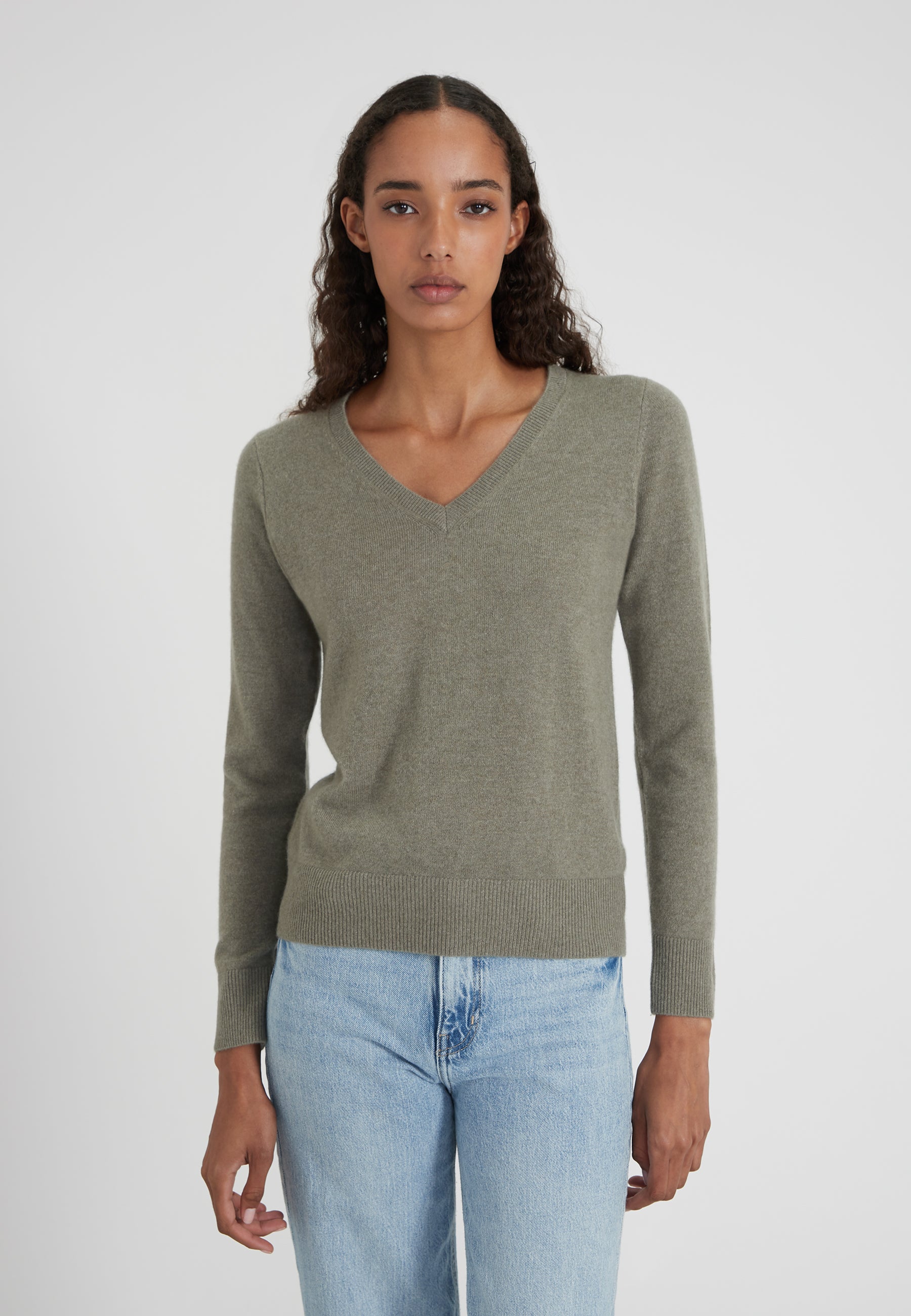 Vneck - olive melange