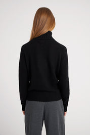 Regular Rollkragenpullover- black