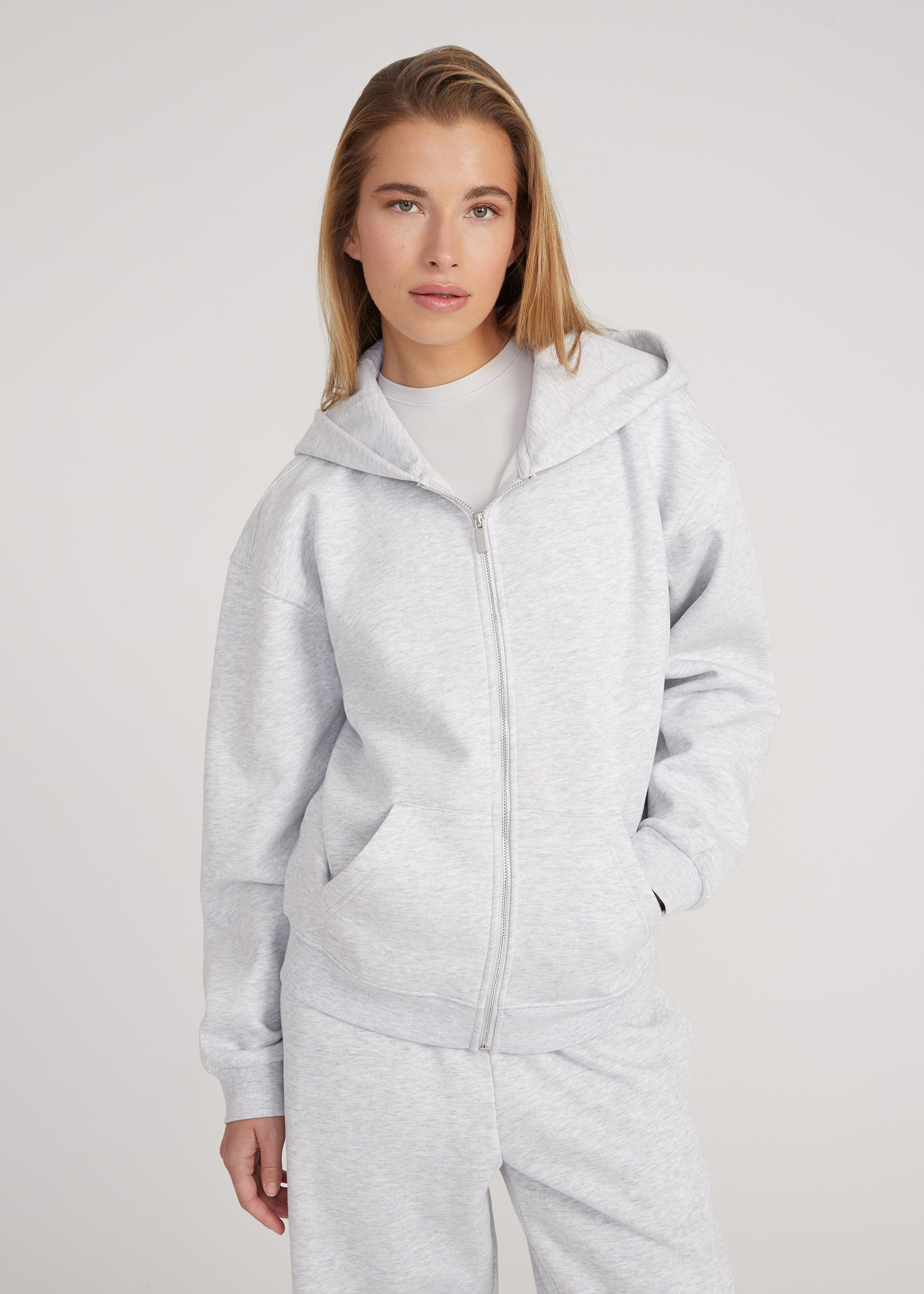 Zip Hoodie - light grey