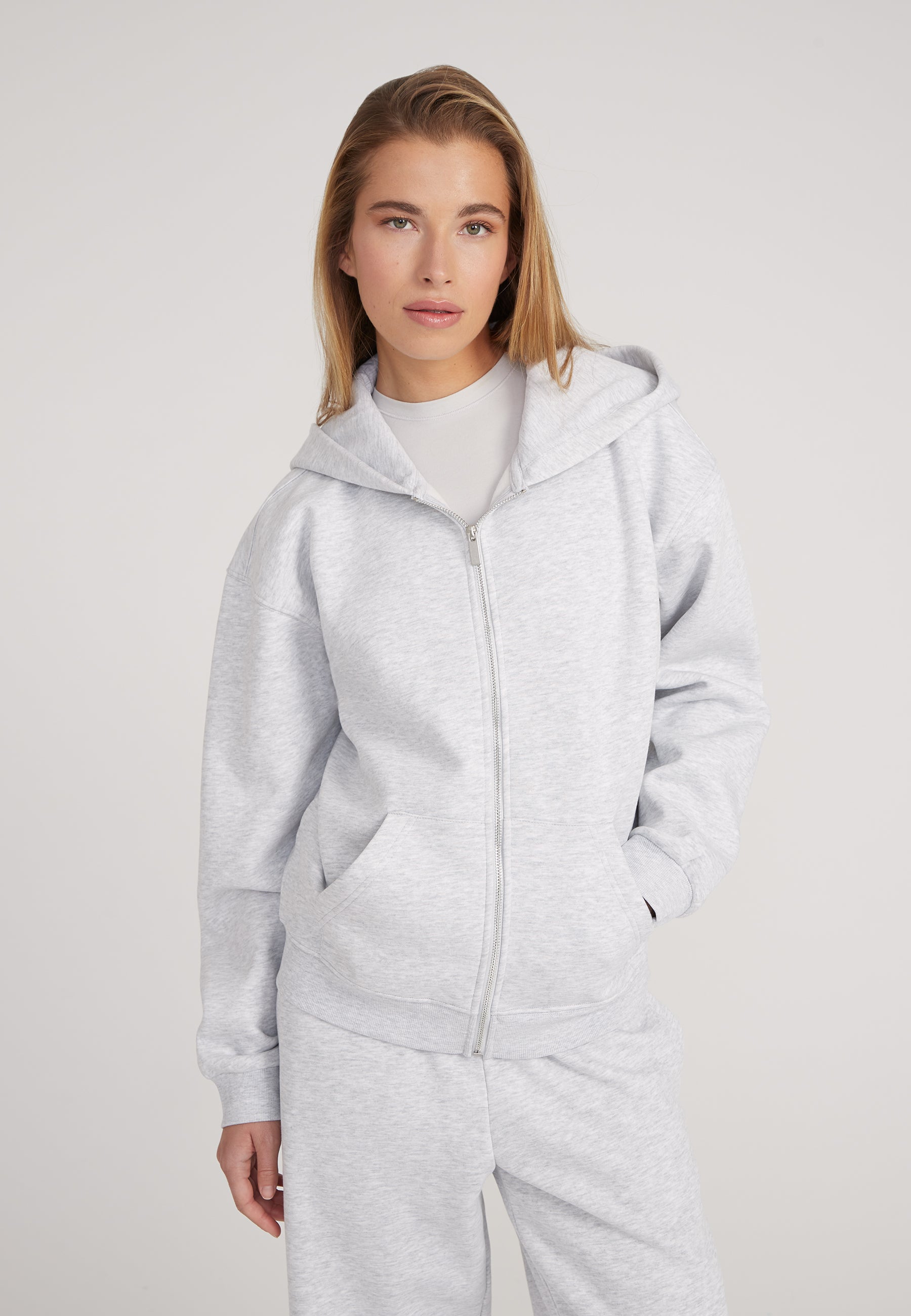 Zip Hoodie - light grey