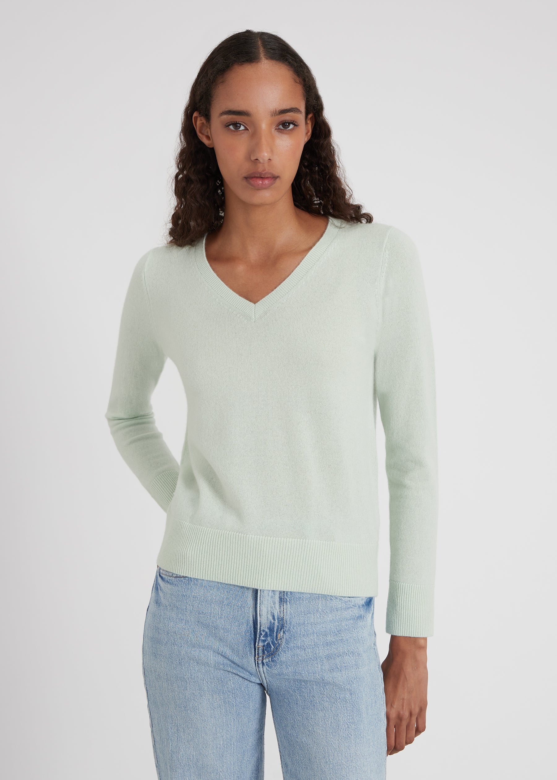 Vneck - fog green