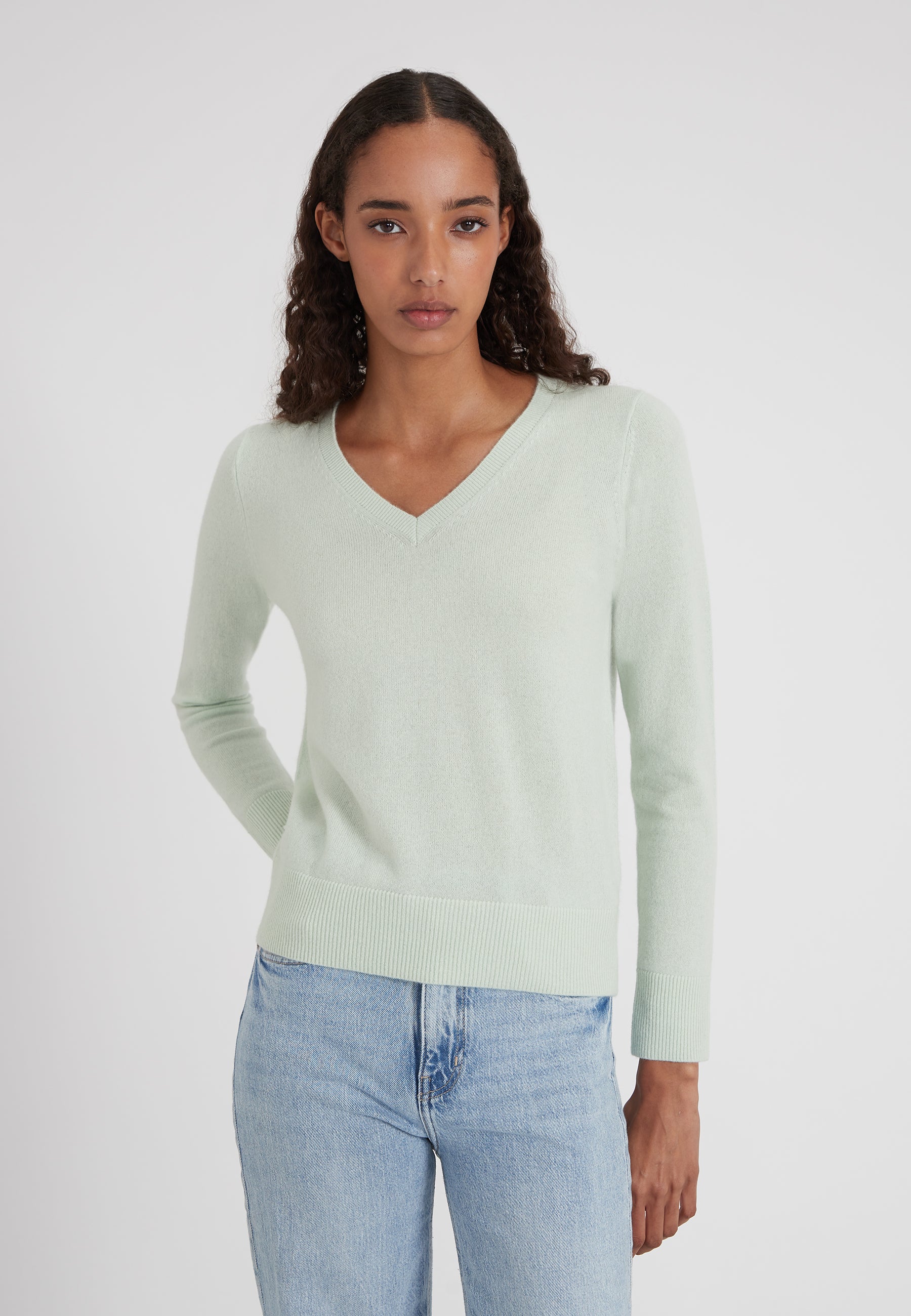 Vneck - fog green