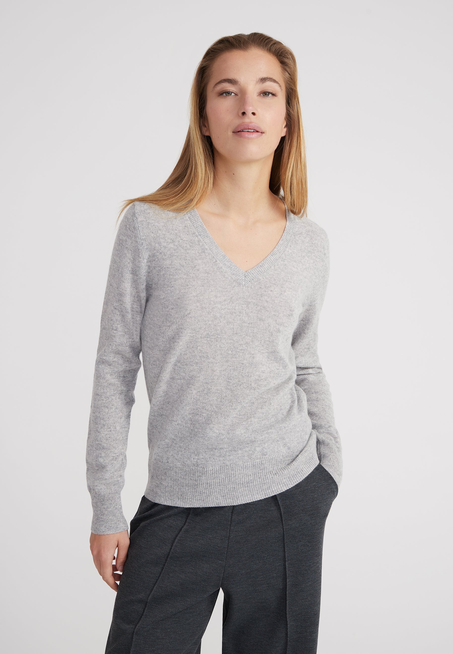 Vneck - light grey melange