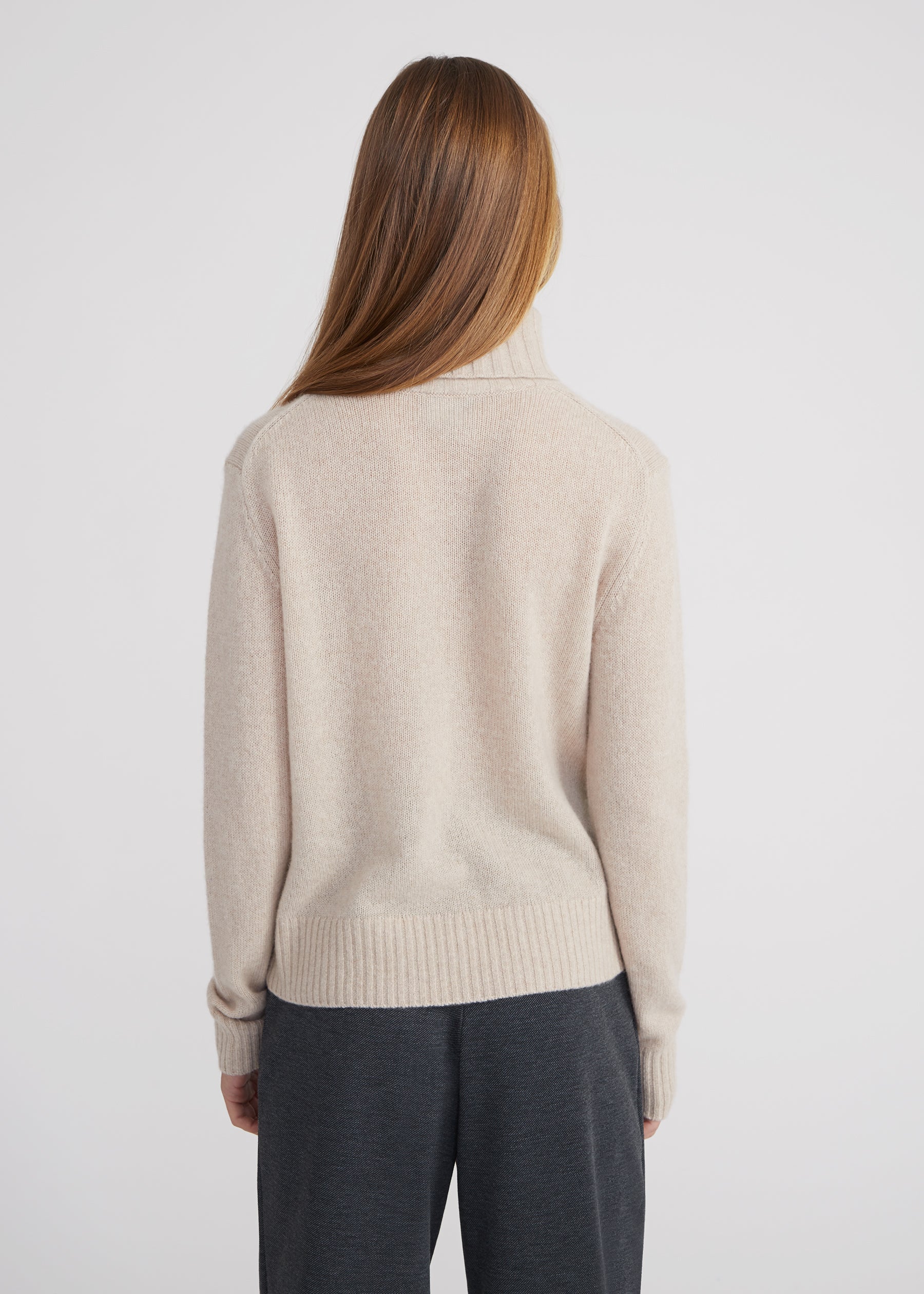 Regular Rollkragenpullover- sand