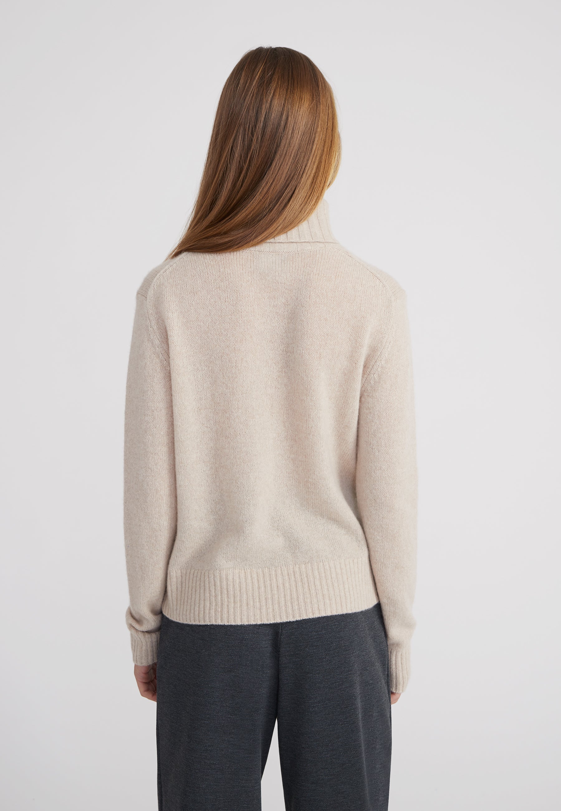 Regular Rollkragenpullover- sand