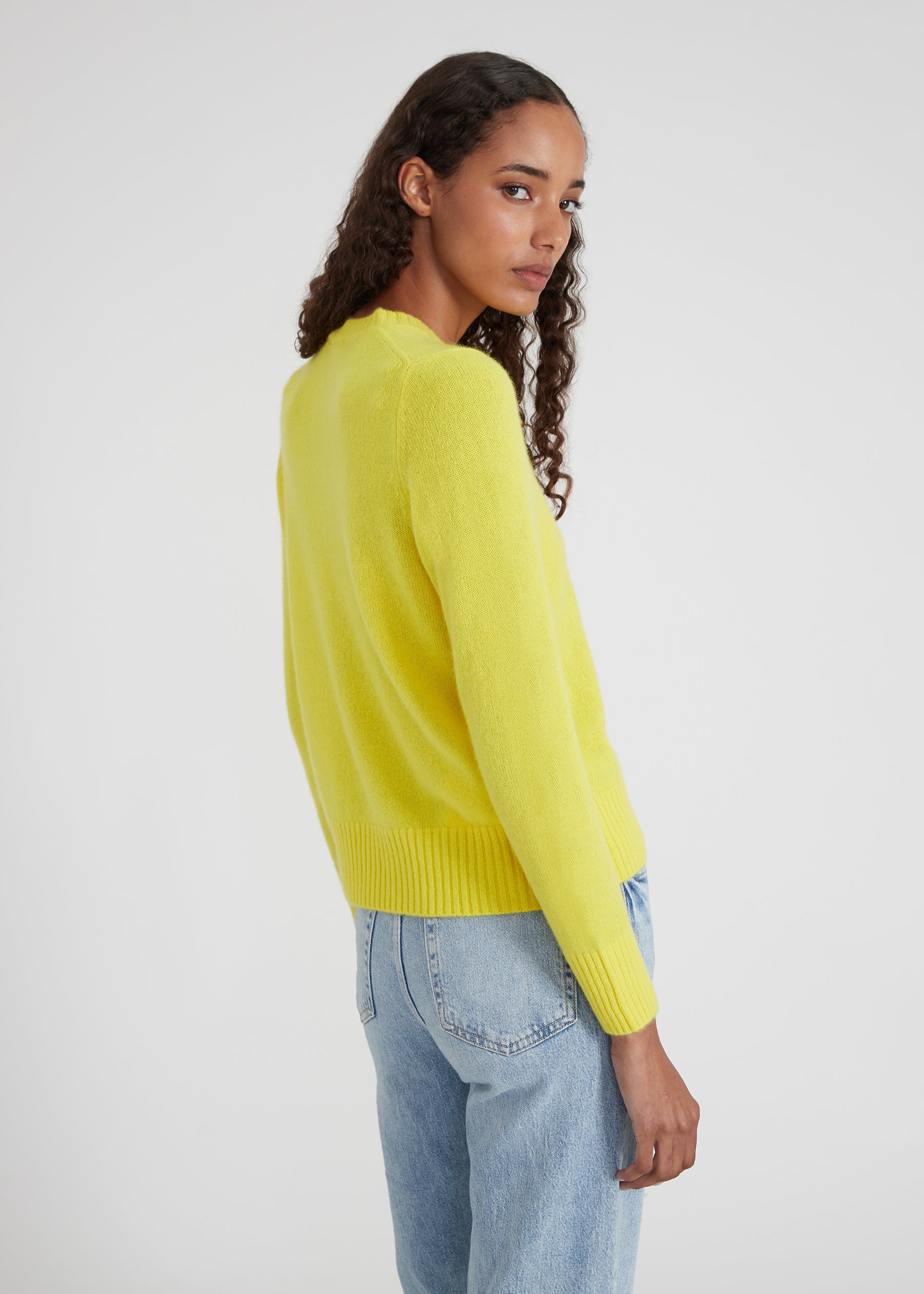 Rundhalspullover - solar yellow