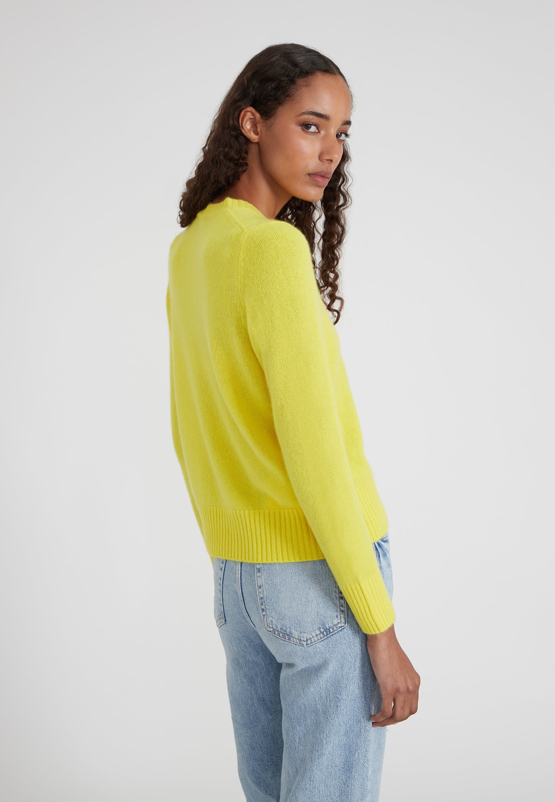 Rundhalspullover - solar yellow