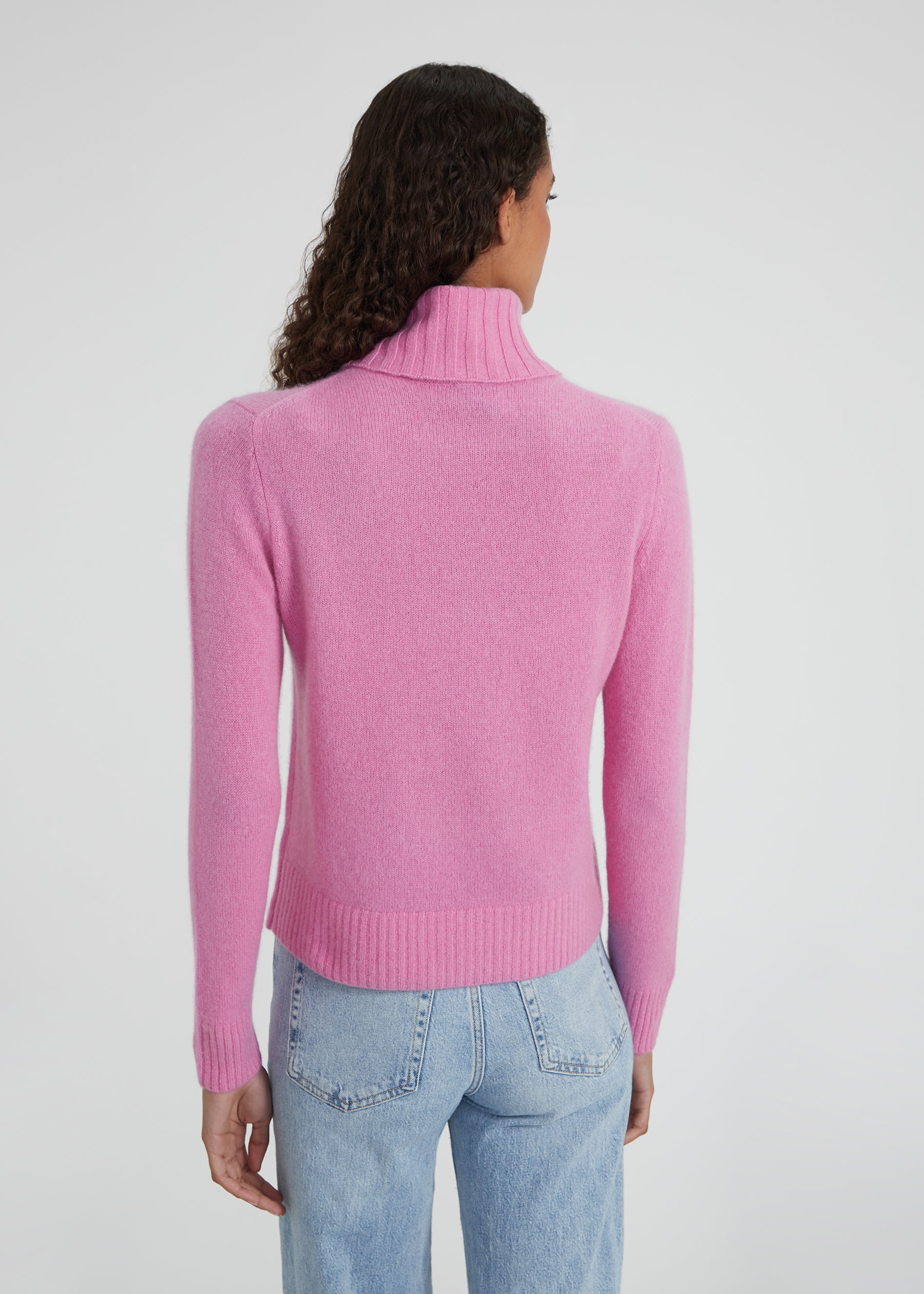 Regular Rollkragenpullover - candy pink