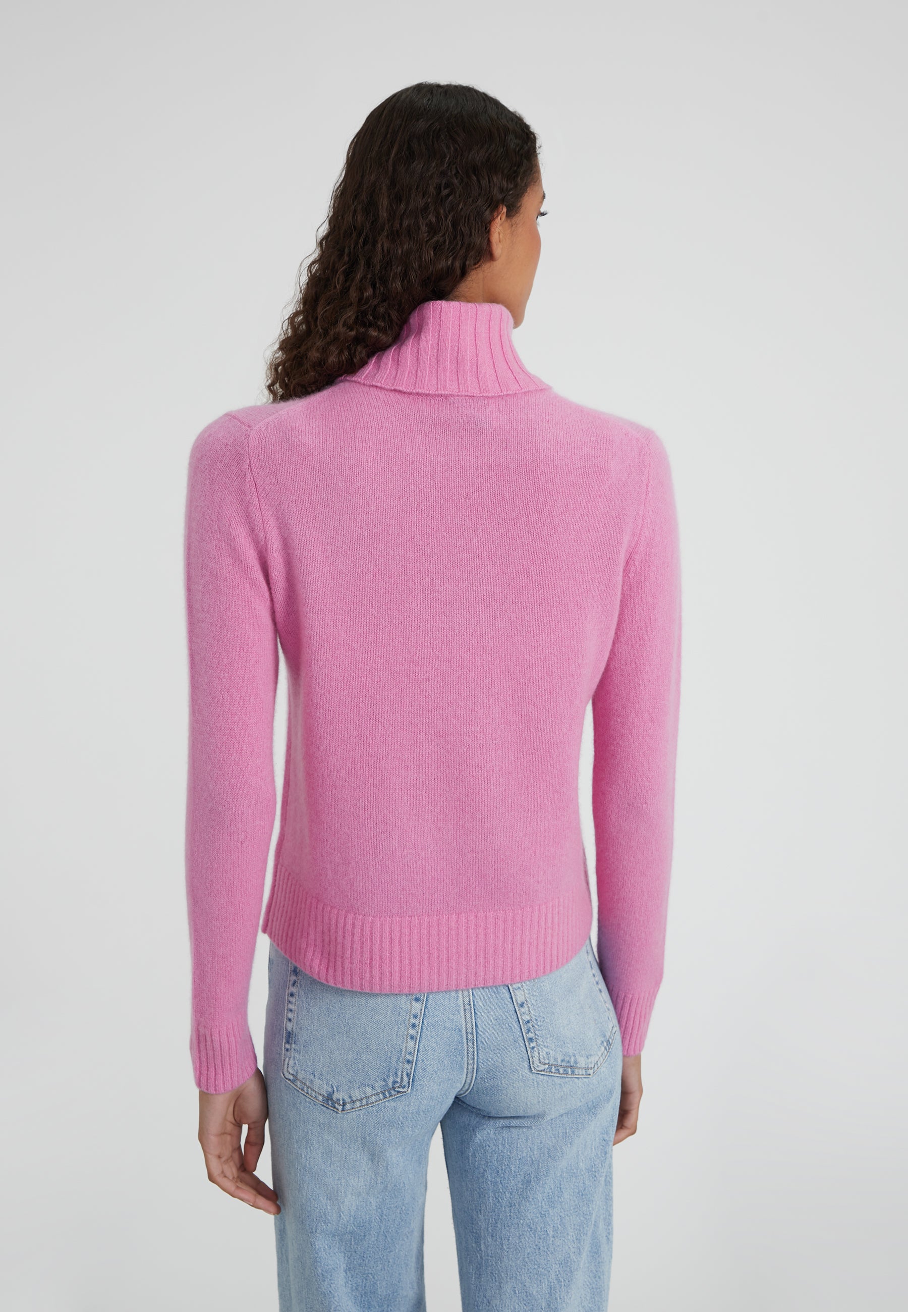 Regular Rollkragenpullover - candy pink