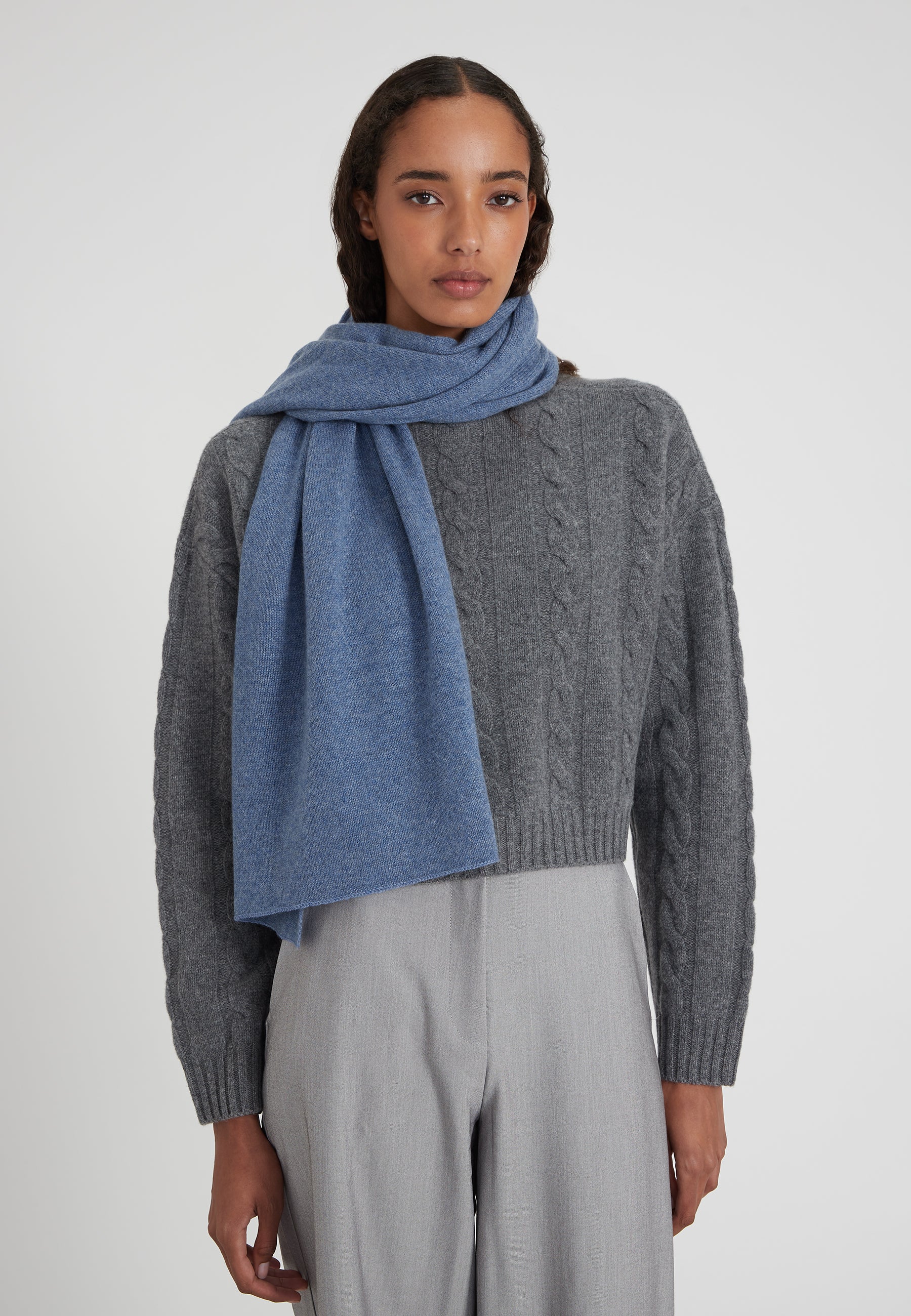 scarf - blue melange
