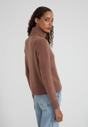 Regular Rollkragenpullover - mocha