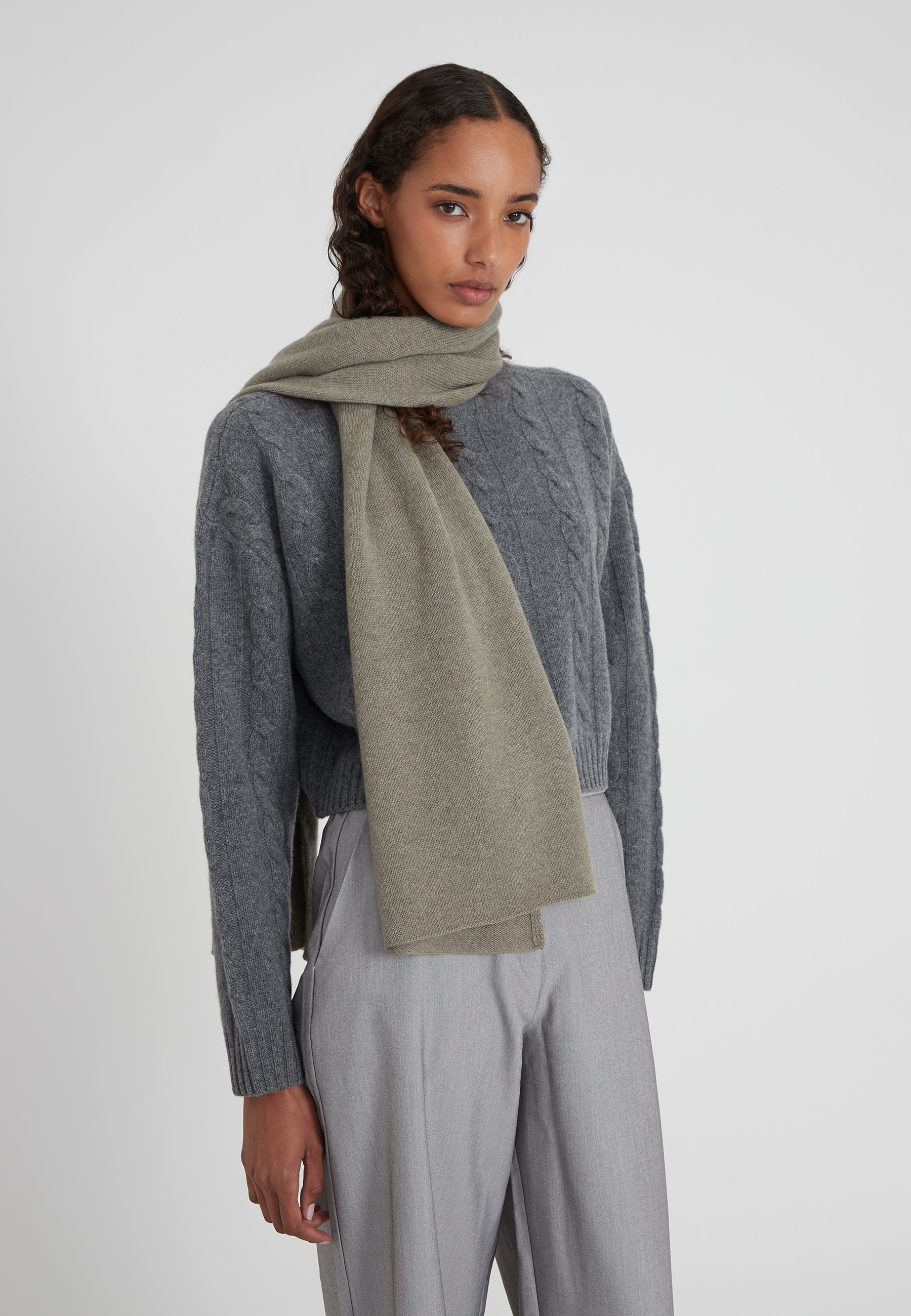 scarf - olive melange