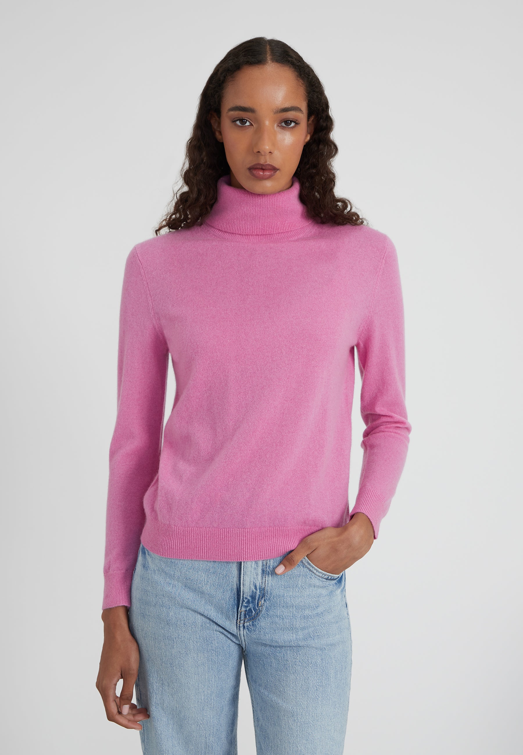 Classic Rollkragenpullover- candy pink