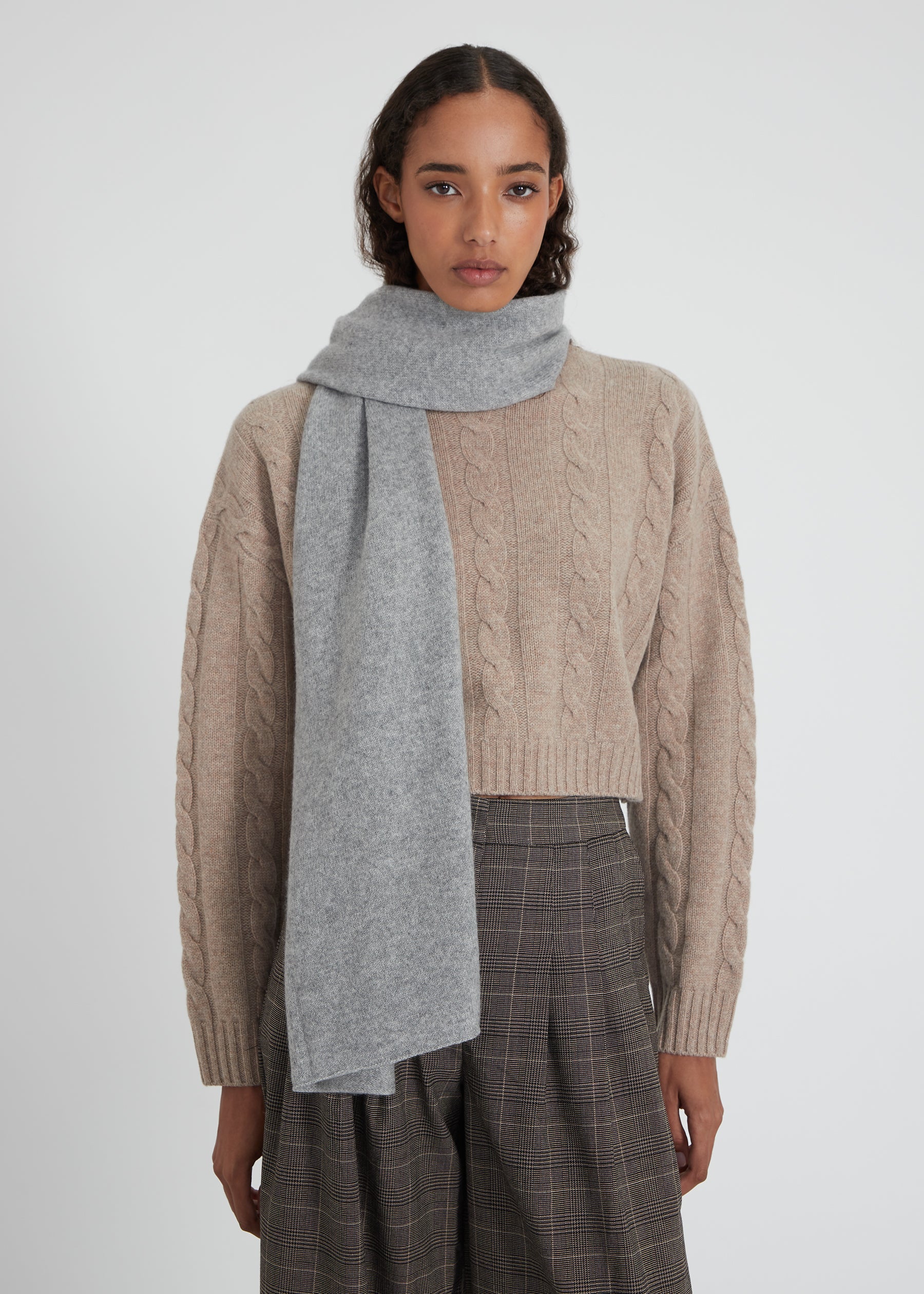 scarf - light grey melange