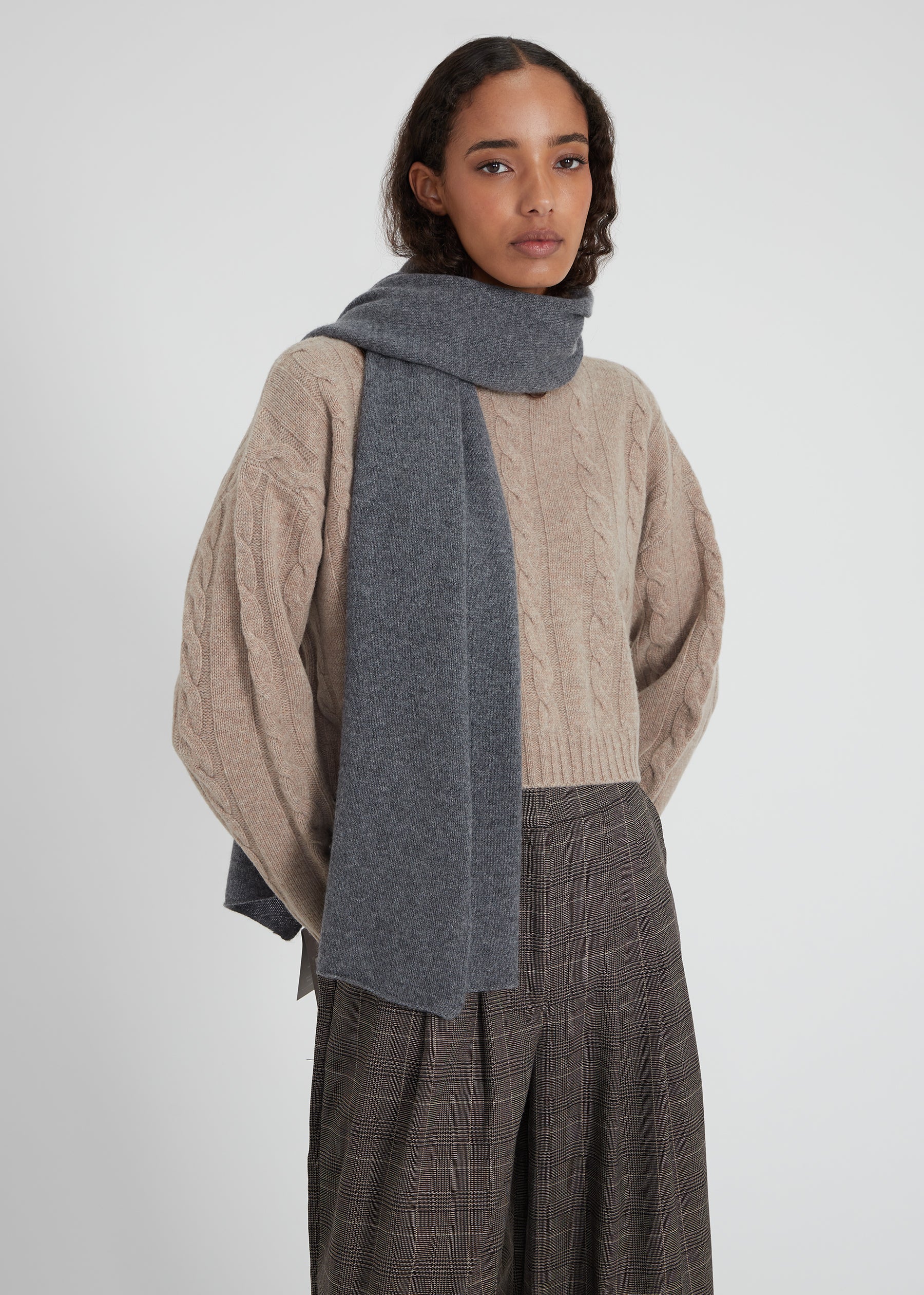 scarf - grey melange