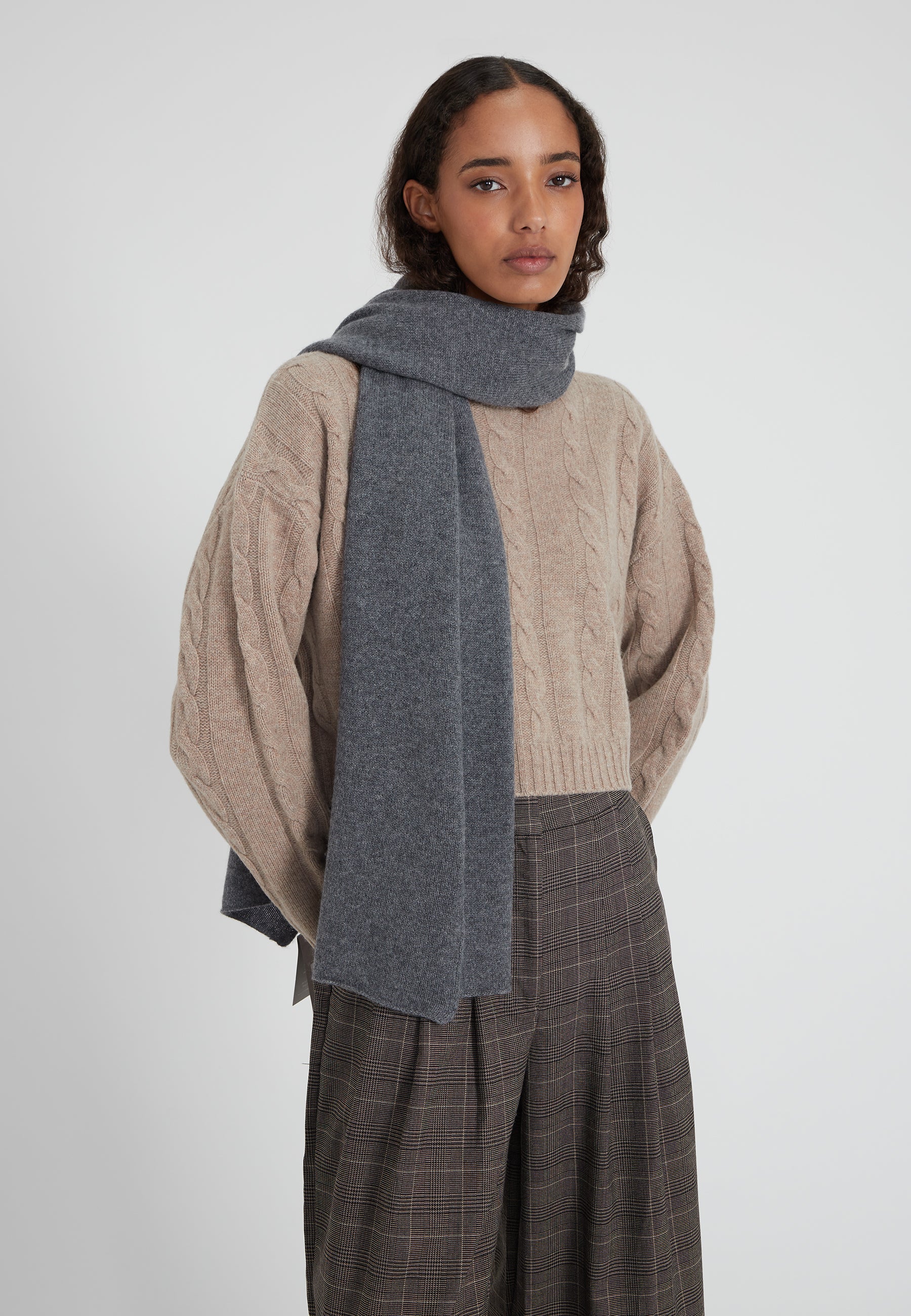 scarf - grey melange