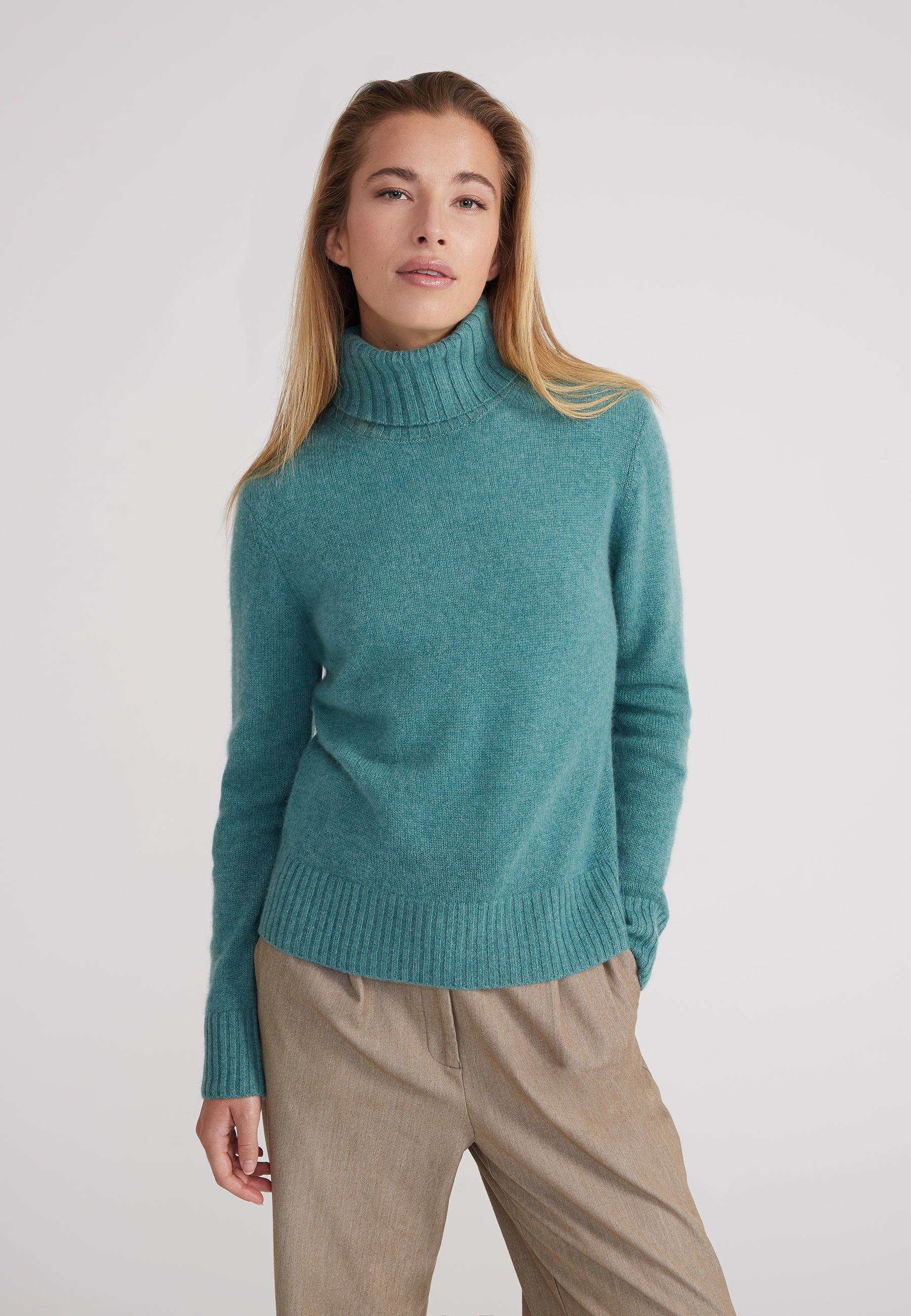 Regular Rollkragenpullover- mint