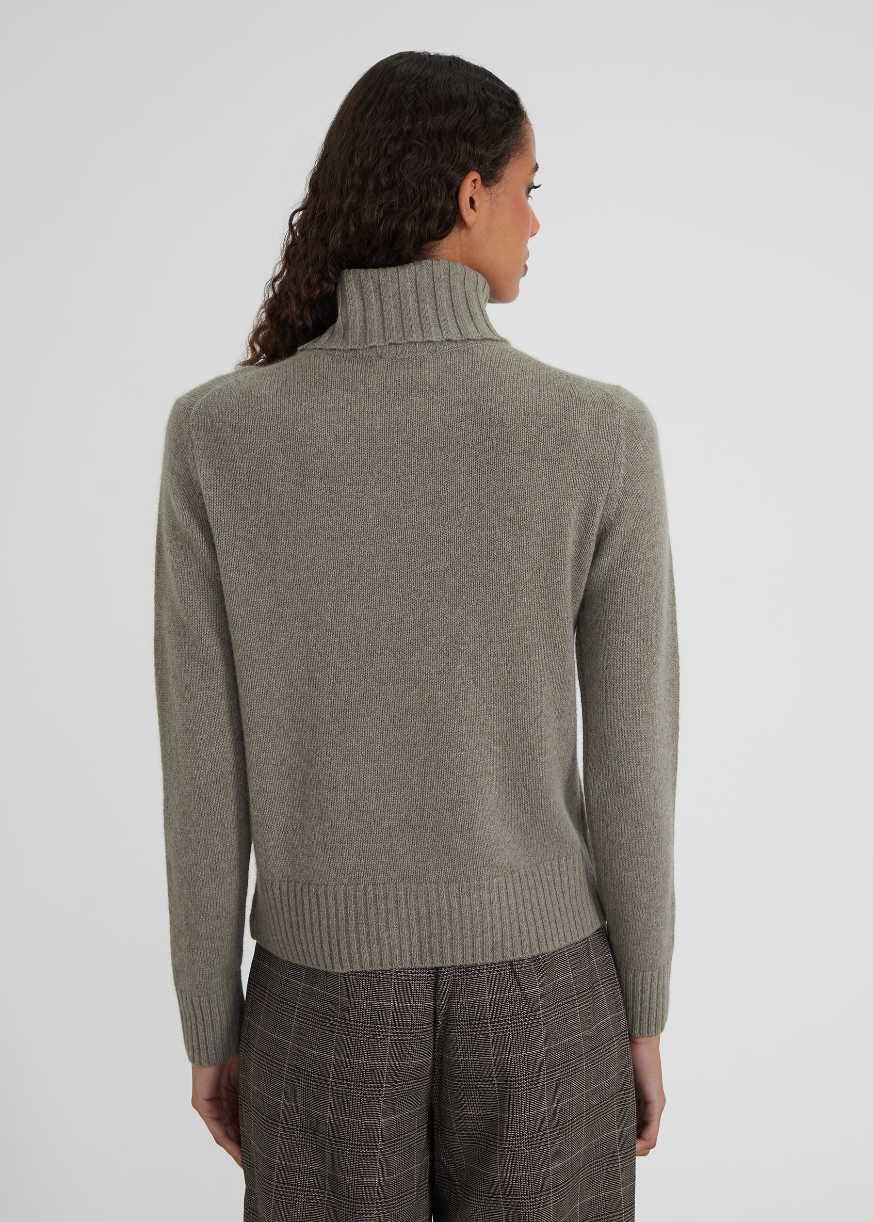 Regular Rollkragenpullover - olive melange